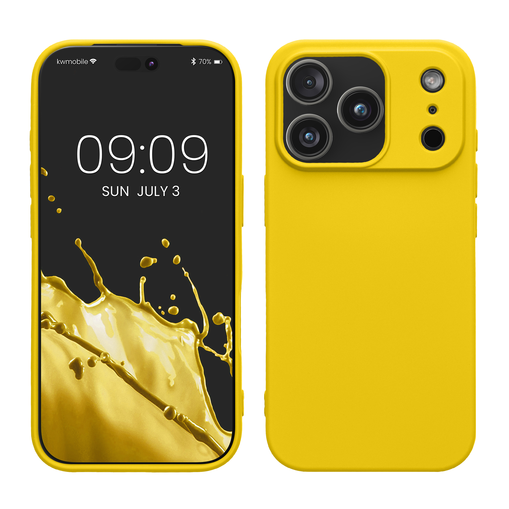Pouzdro pro Apple iPhone 18 Pro Max / iPhone 17 Pro Max kwmobile tenké ochranné silikonové - zářivě žlutá