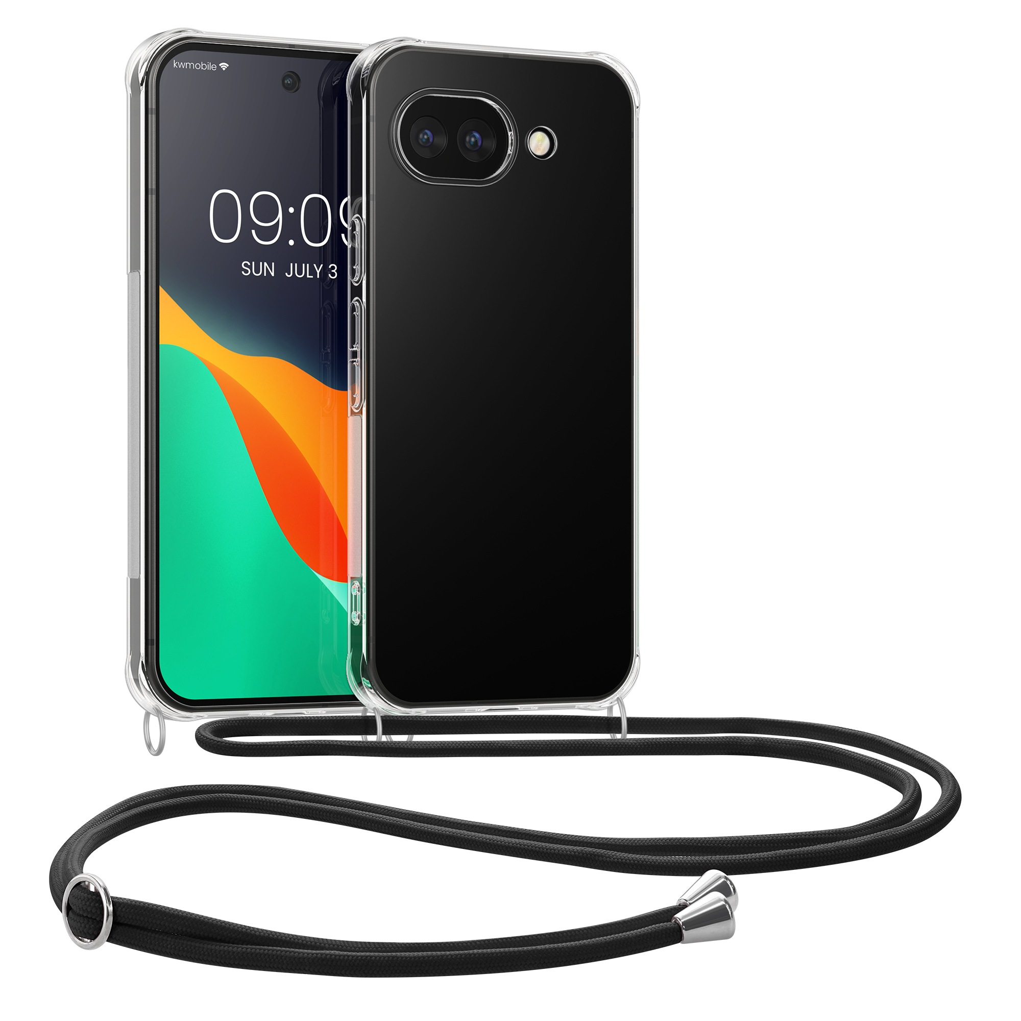 Pouzdro s popruhem (crossbody) pro Google Pixel 10a kwmobile TPU - transparentní / černá