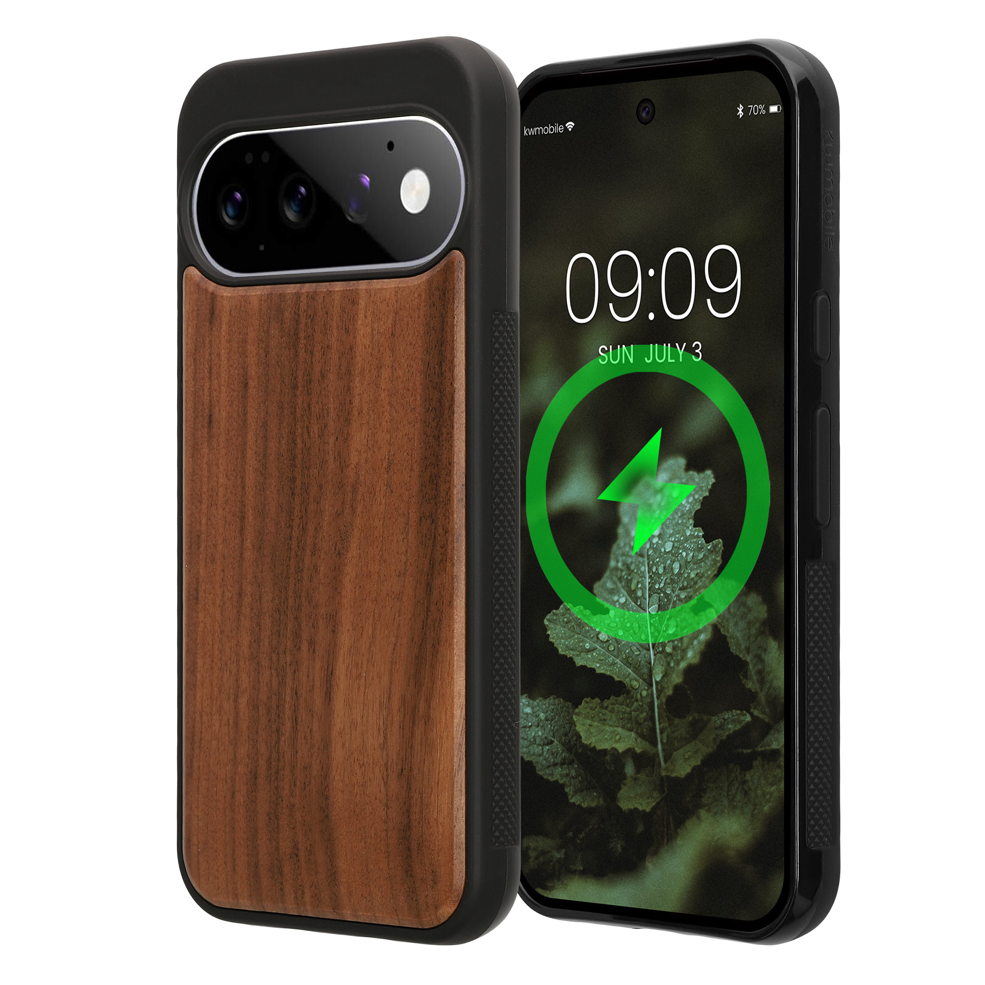 Ochranné pouzdro z pravého dřeva pro Google Pixel 11 Pro XL kwmobile dřevěné - dřevo, tmavě hnědá