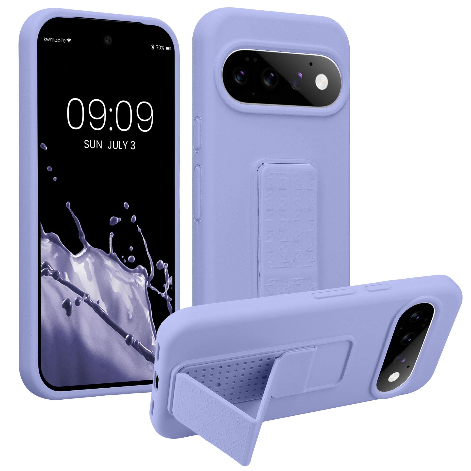 Pouzdro pro Google Pixel 11 kwmobile se stojánkem s poutkem silikonové - levandulová