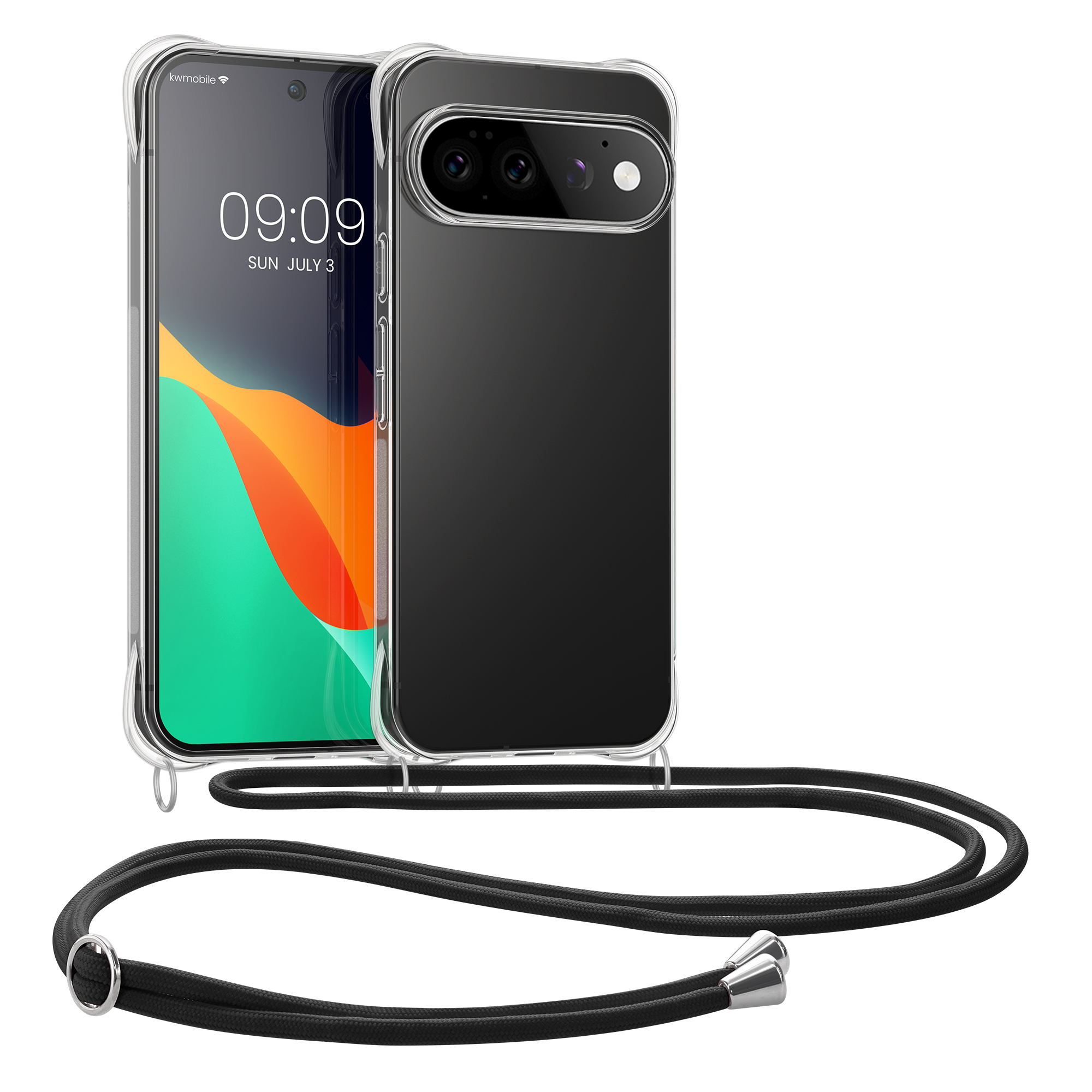 Pouzdro s popruhem (crossbody) pro Google Pixel 11 Pro XL kwmobile TPU - transparentní / černá