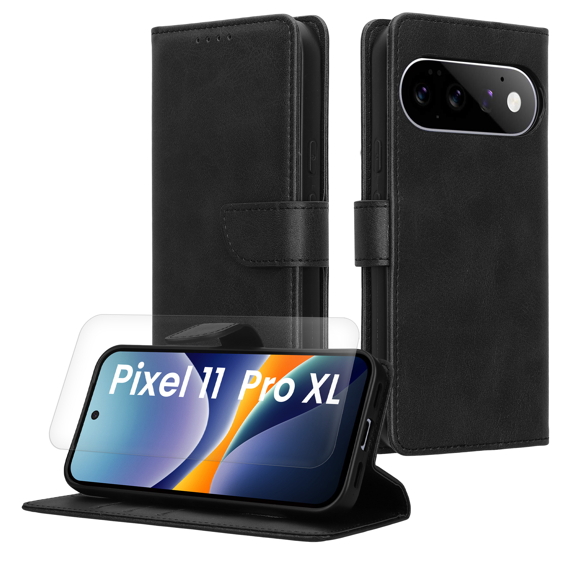 Pouzdro z eko kůže pro Google Pixel 11 Pro XL kwmobile - černá