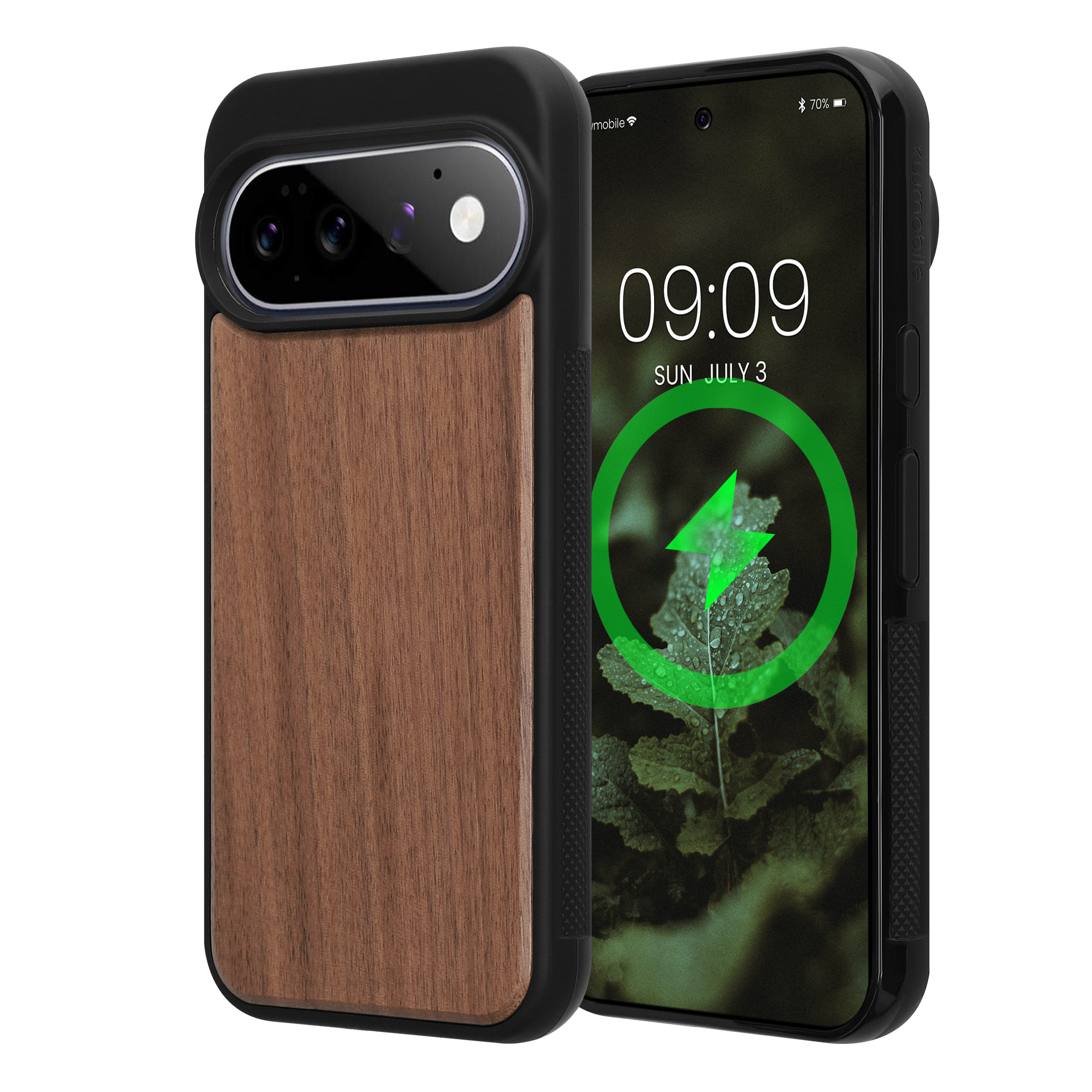 Ochranné pouzdro z pravého dřeva pro Google Pixel 11 Pro kwmobile dřevěné - dřevo, tmavě hnědá