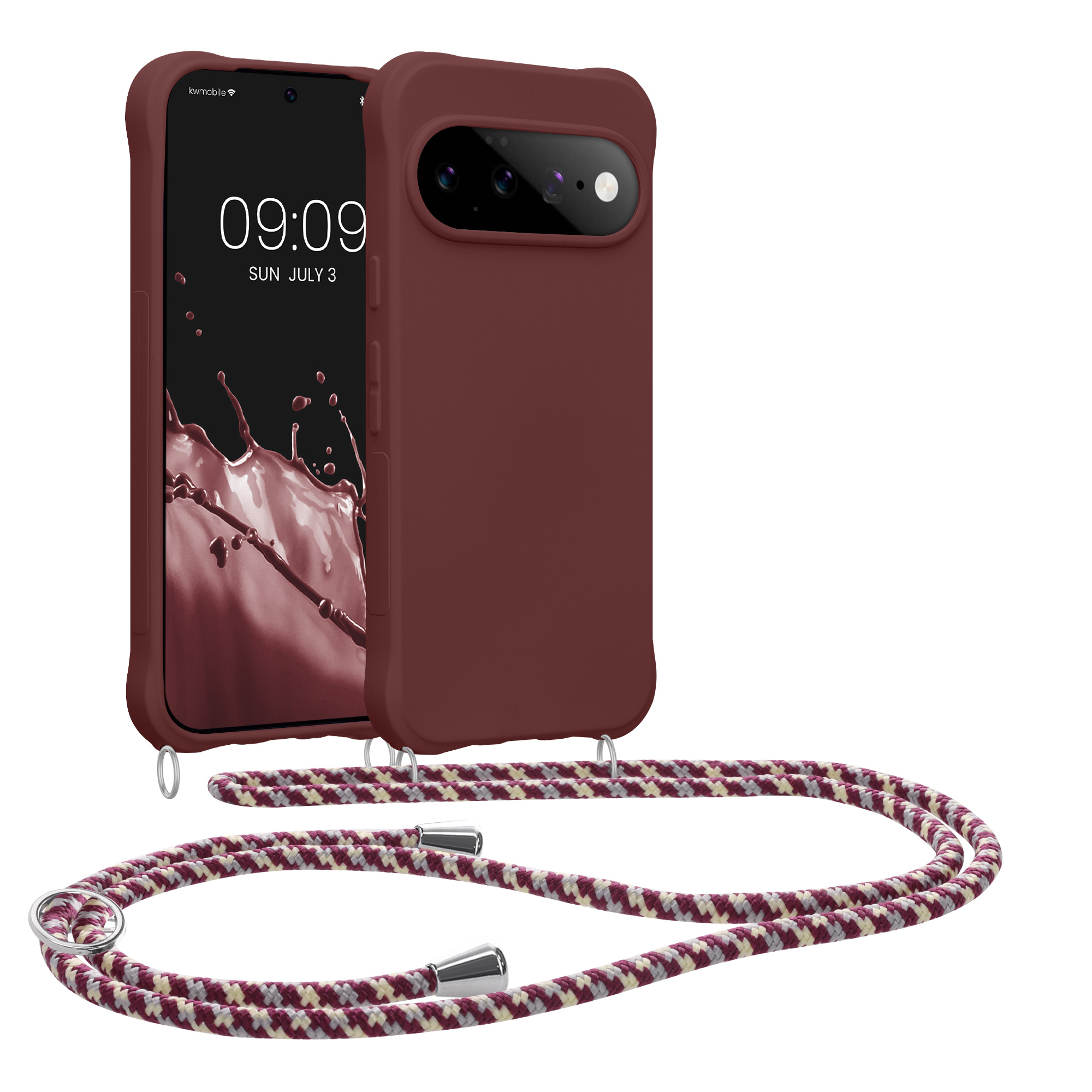 Pouzdro s popruhem (crossbody) pro Google Pixel 11 Pro kwmobile silikonové - vínově fialová