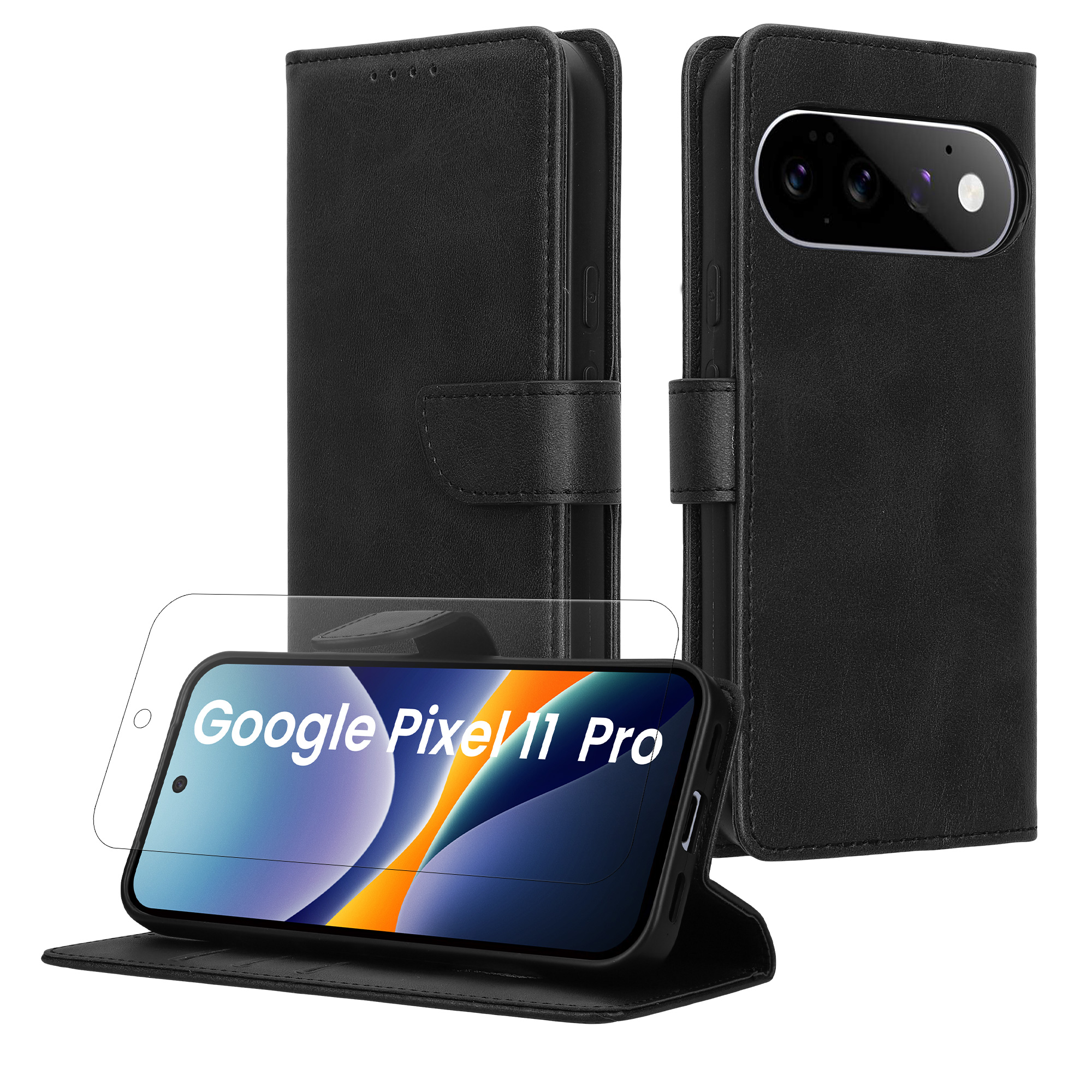 Pouzdro z eko kůže pro Google Pixel 11 Pro kwmobile - černá