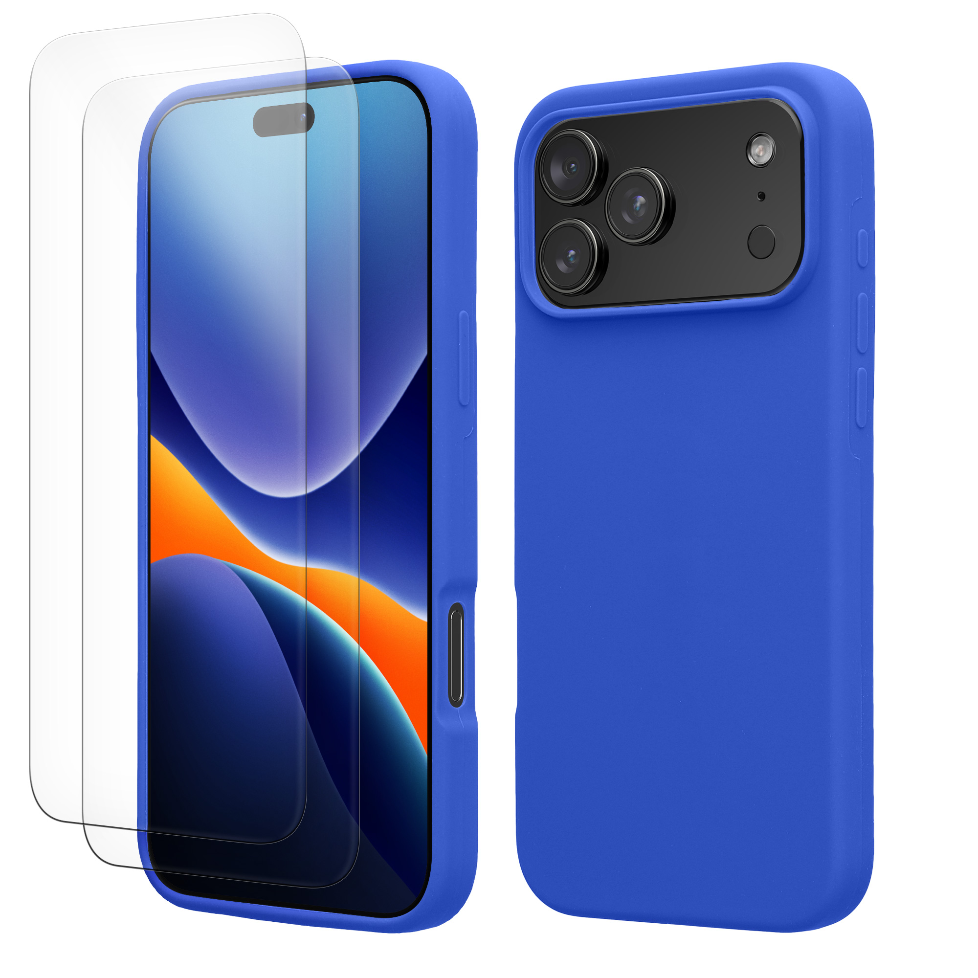 Pouzdro pro Apple iPhone 18 Pro Max / iPhone 17 Pro Max se 2 tvrzenými ochrannými skly kwmobile - baltská modrá