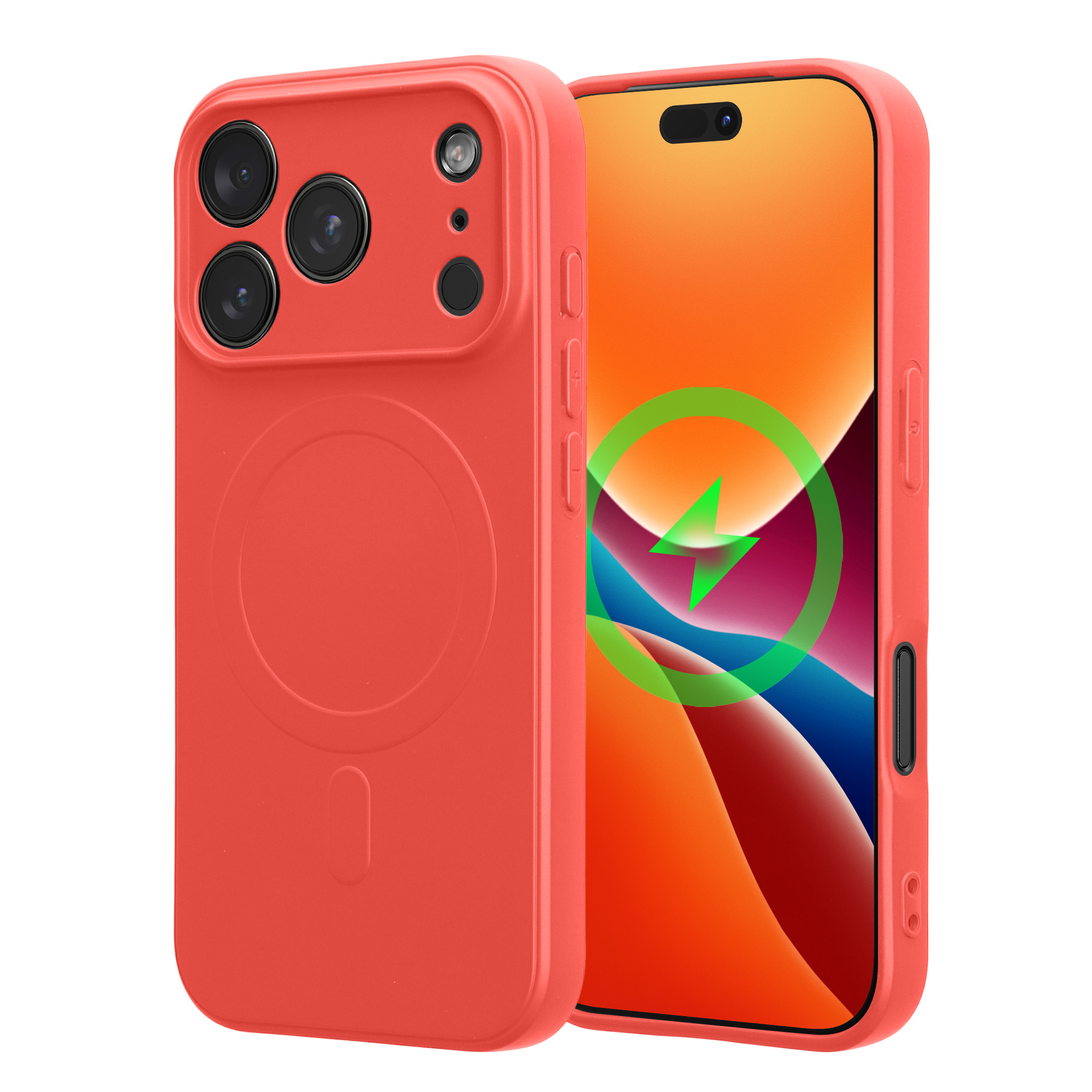Kryt s MagSafe na mobil Apple iPhone 18 Pro / 17 Pro - kwmobile, neonově korálový