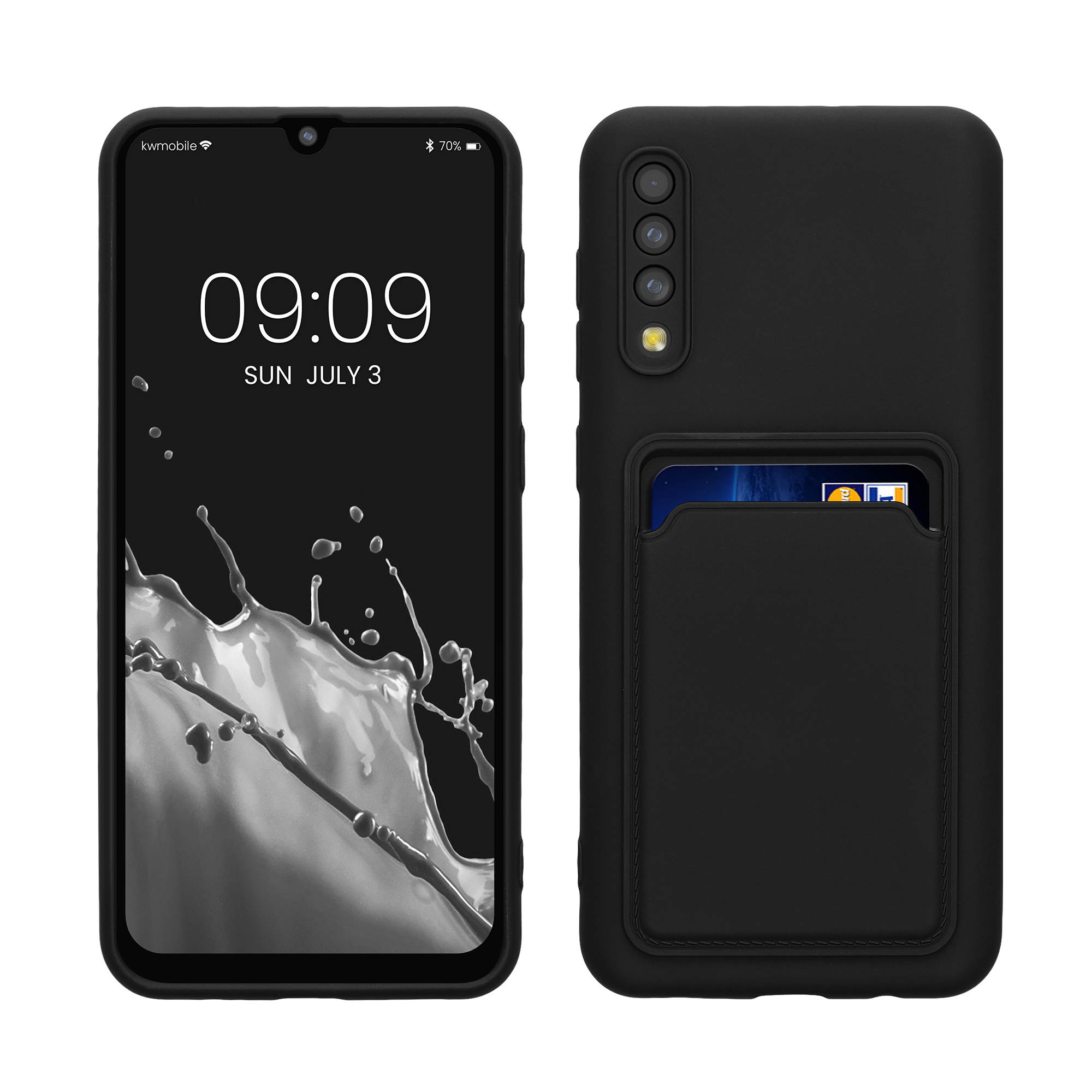 Kryt na mobil Samsung Galaxy A50 kwmobile TPU s přihrádkou na kartu Černá