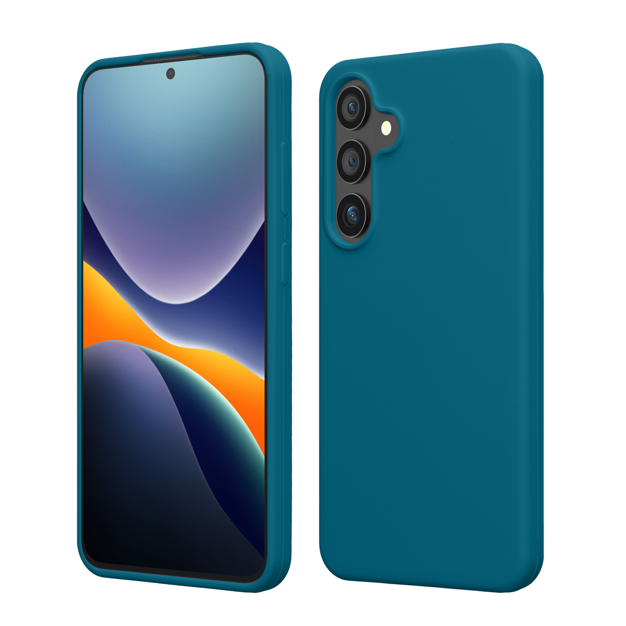 Matný silikonový kryt pro Samsung Galaxy S24, nárazuvzdorný, pro bezdrátové nabíjení kwmobile ‑ matná petrolejová