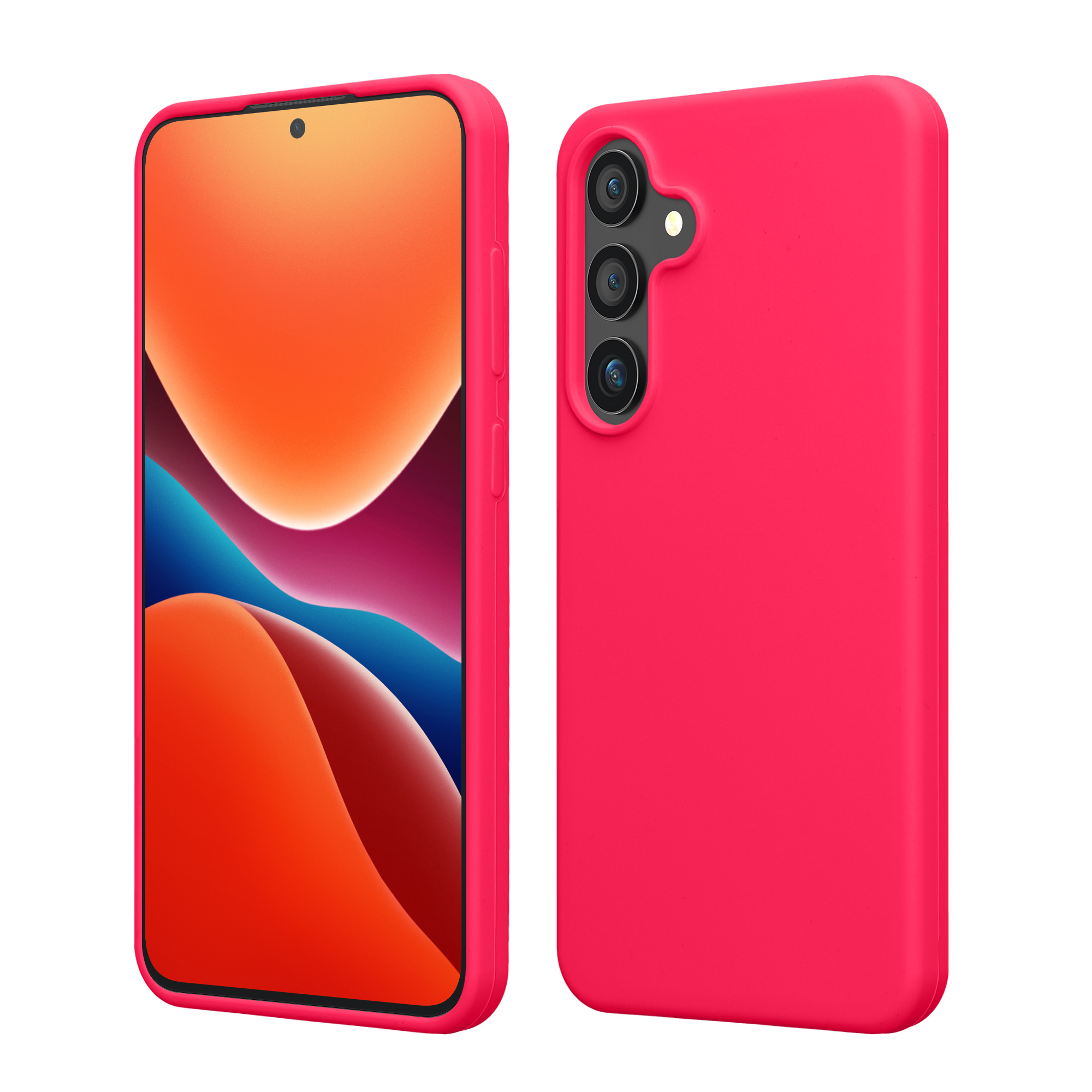 Silikonový kryt na mobil Galaxy S24 kwmobile neonově růžová