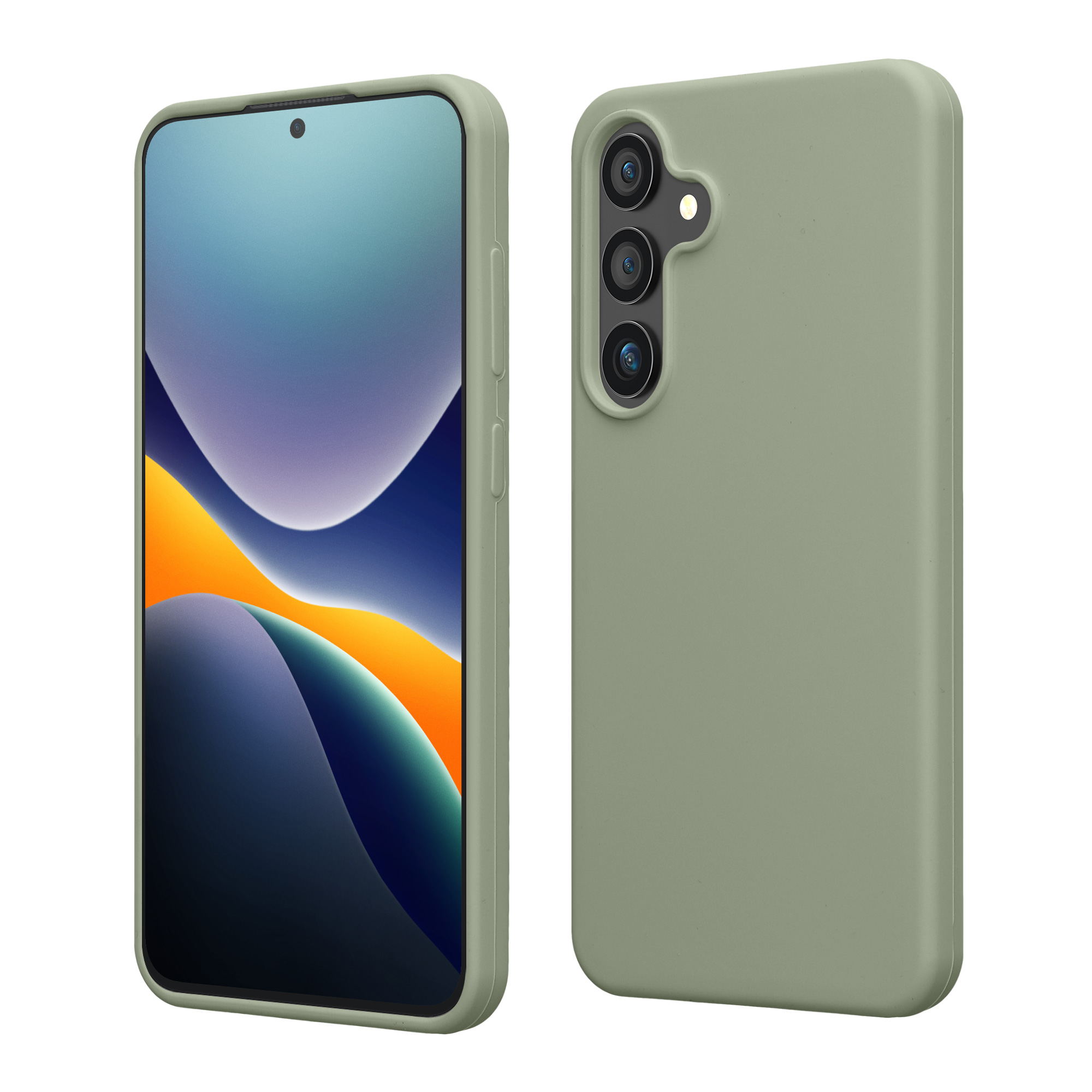 Silikonový kryt na mobil Galaxy S24 kwmobile šedozelená