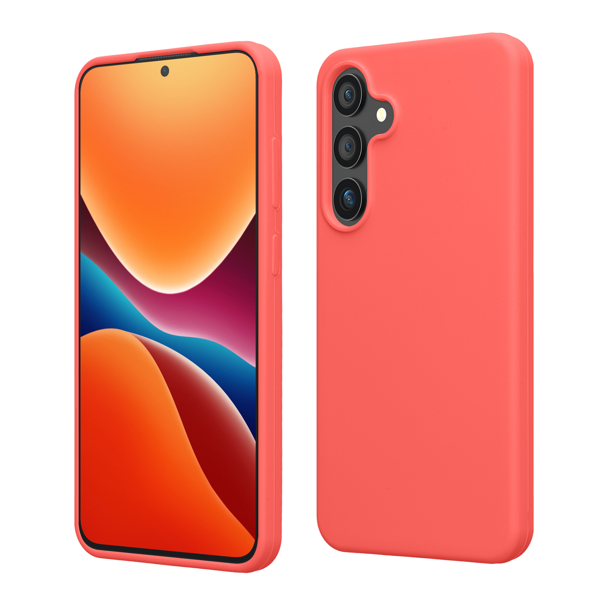 Silikonový kryt na mobil Galaxy S24 kwmobile neonová korálová