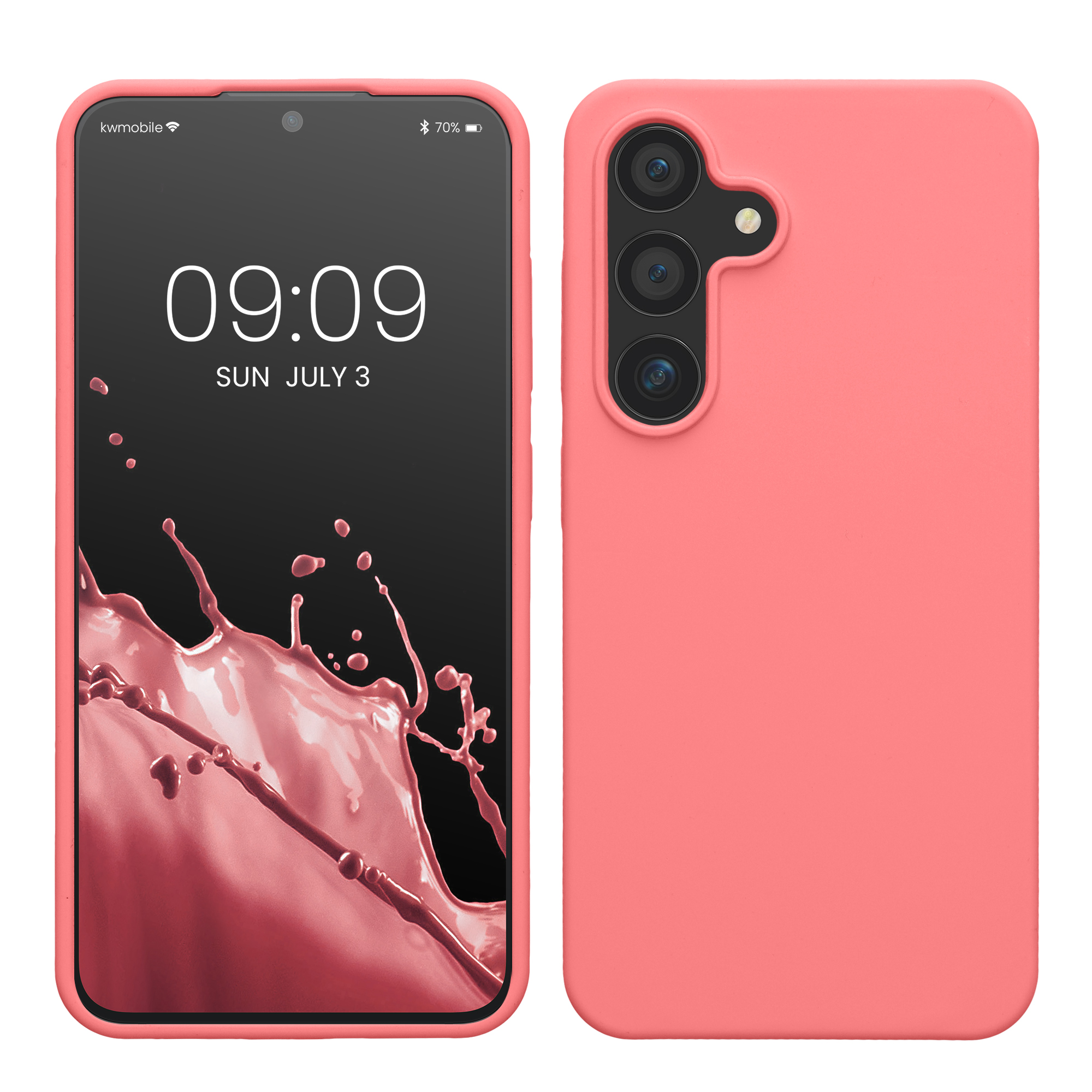 Silikonový kryt na mobil Galaxy S24 kwmobile pastelově korálová