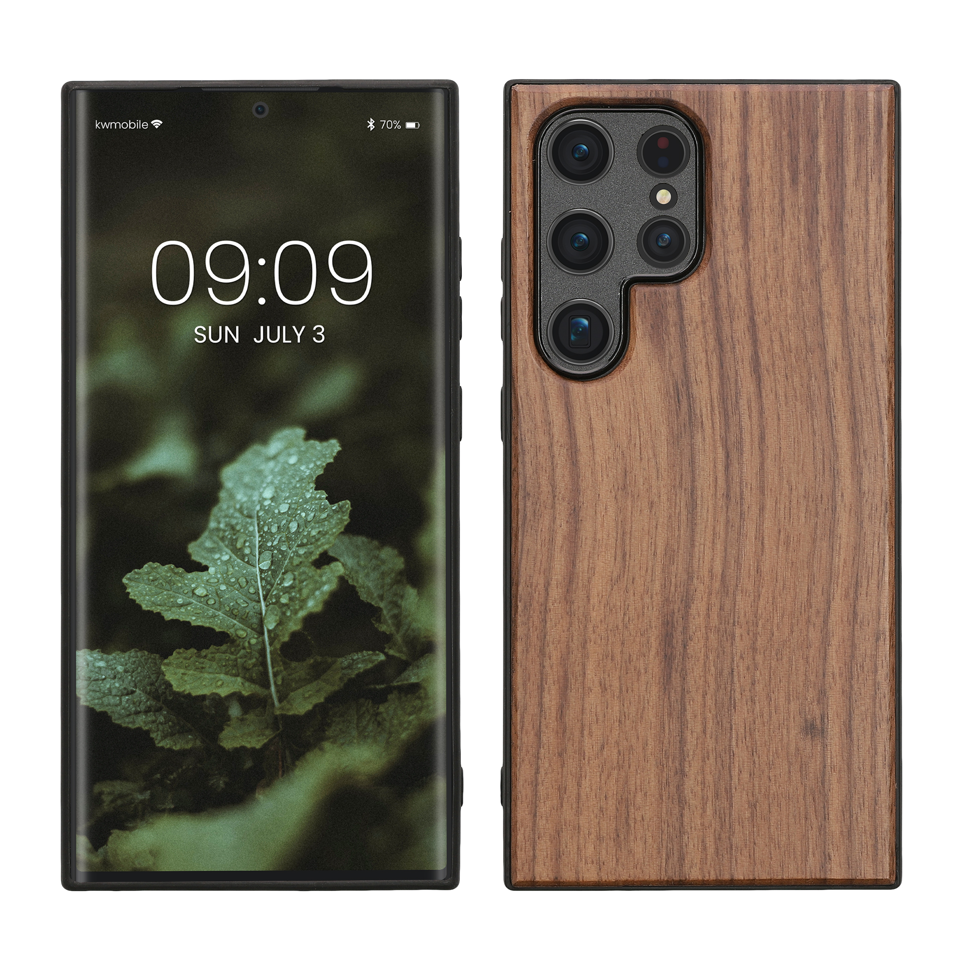 Dřevěný kryt Samsung Galaxy S24 Ultra kwmobile tmavě hnědá