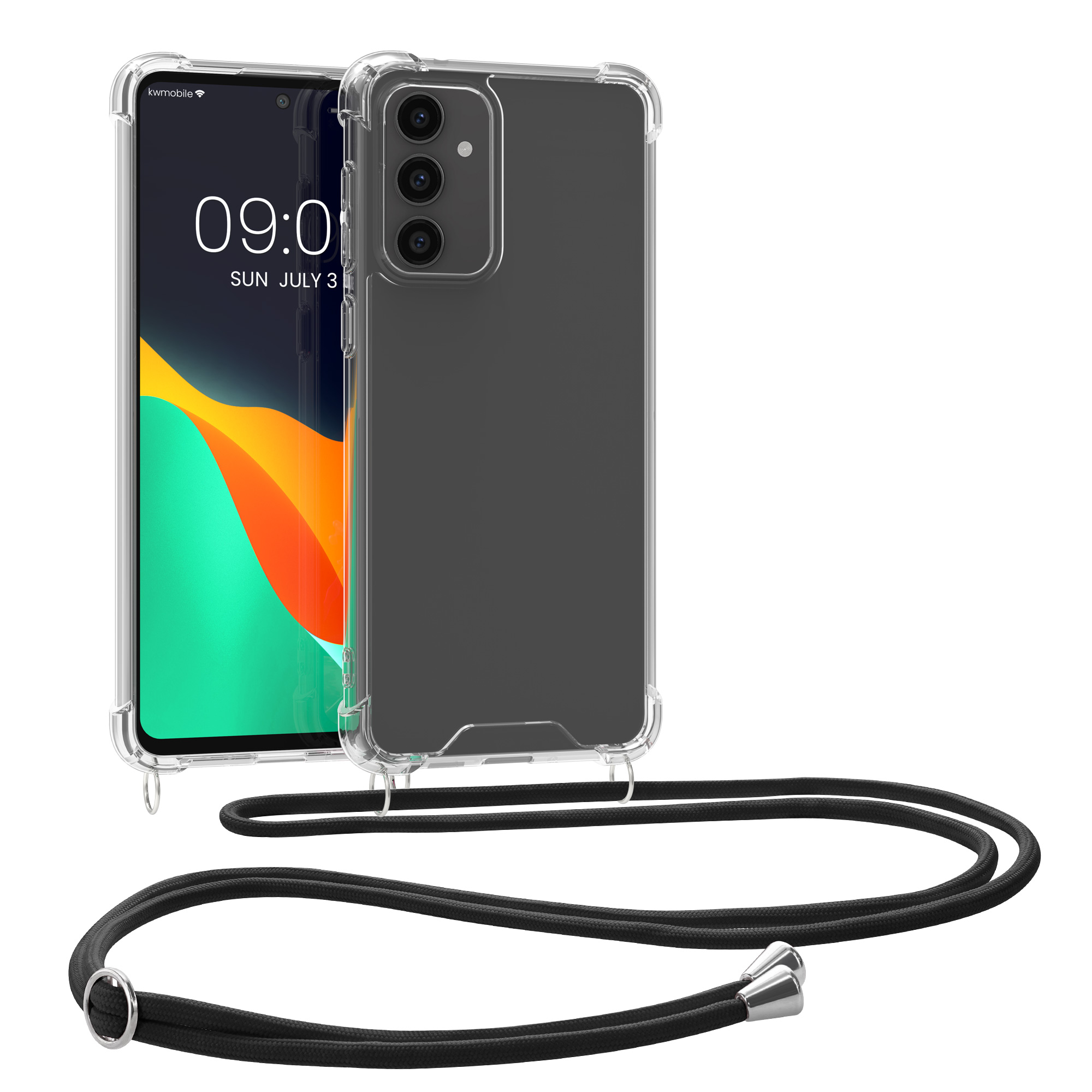 Crossbody kryt na mobil Galaxy S23 FE kwmobile černá / transparentní