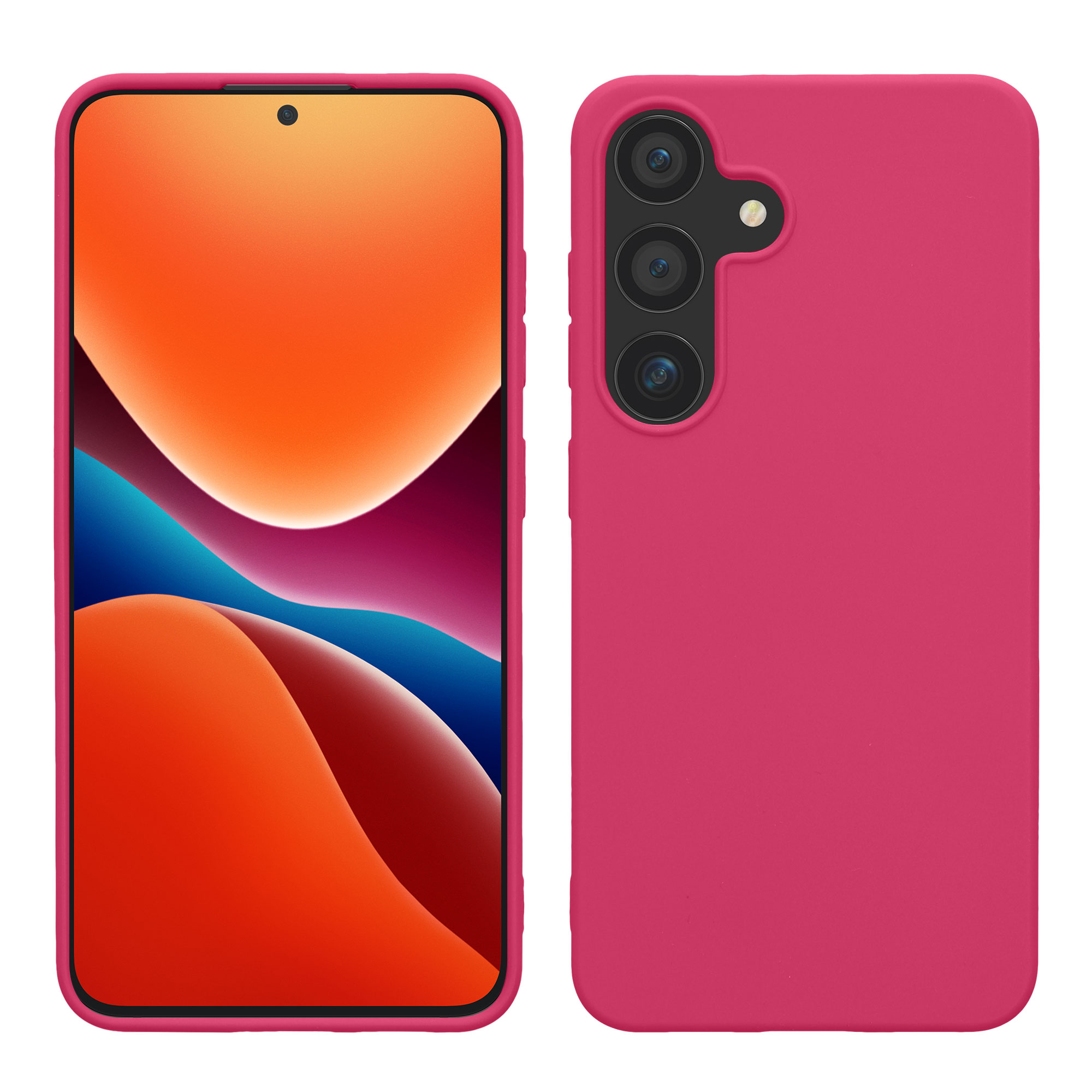 Silikonový kryt na mobil Galaxy S24 kwmobile neonově růžová