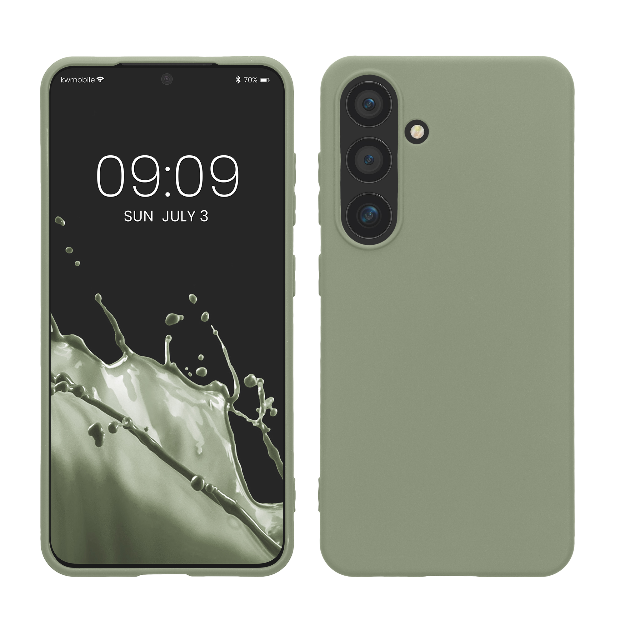 Silikonový kryt na mobil Galaxy S24 kwmobile šedozelená