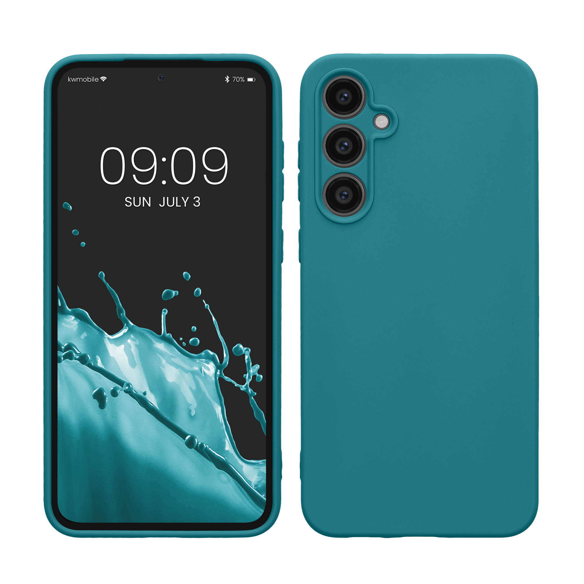 Silikonový kryt na mobil Galaxy S23 FE kwmobile matná petrolejová