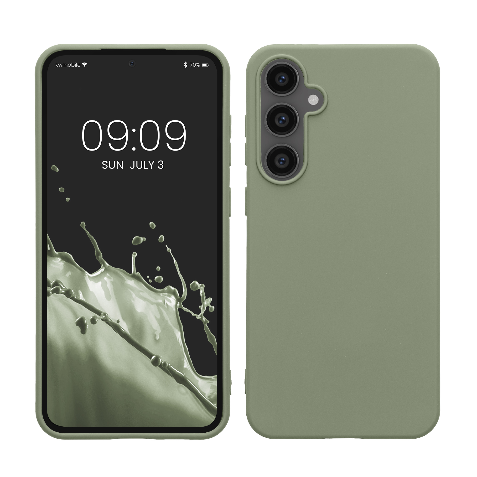 Silikonový kryt na mobil Galaxy S23 FE kwmobile šedozelená