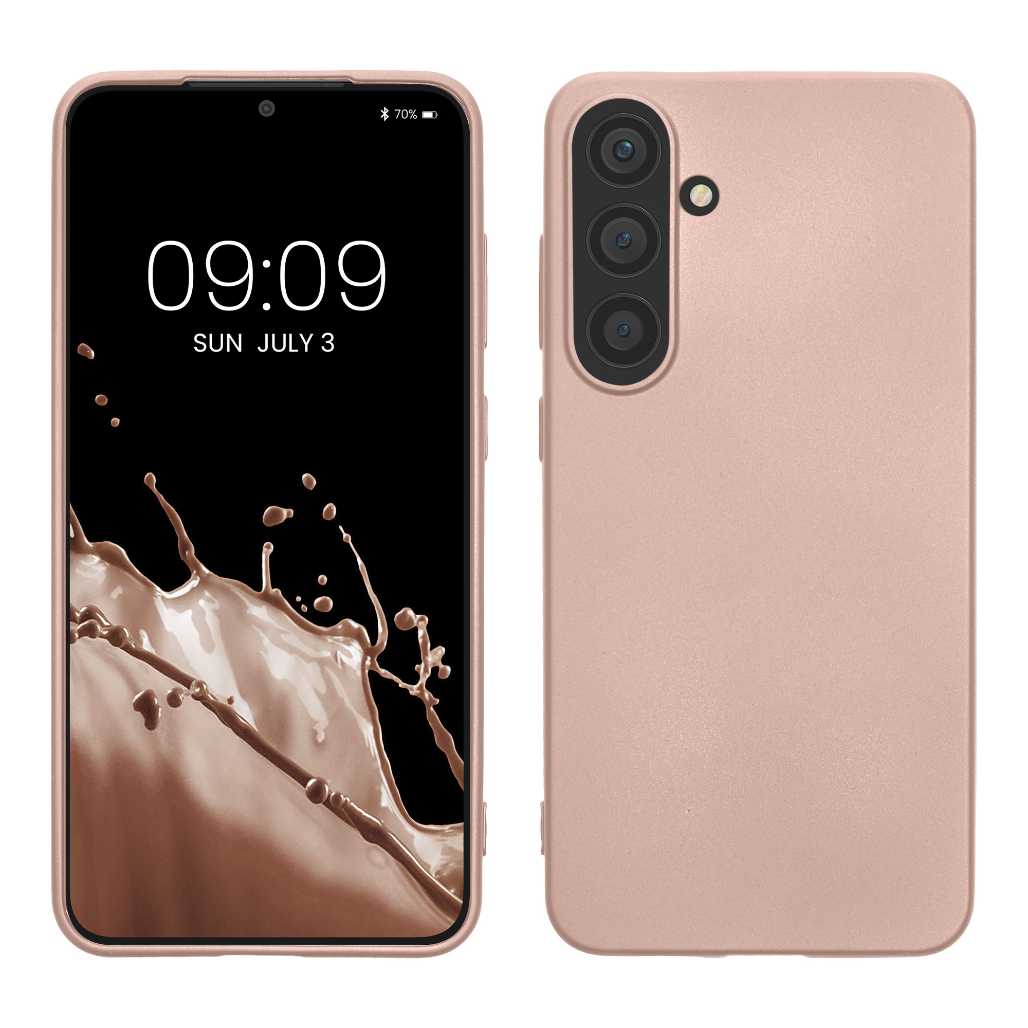 Metalický kryt na mobil Galaxy S24 kwmobile metalická růžově zlatá