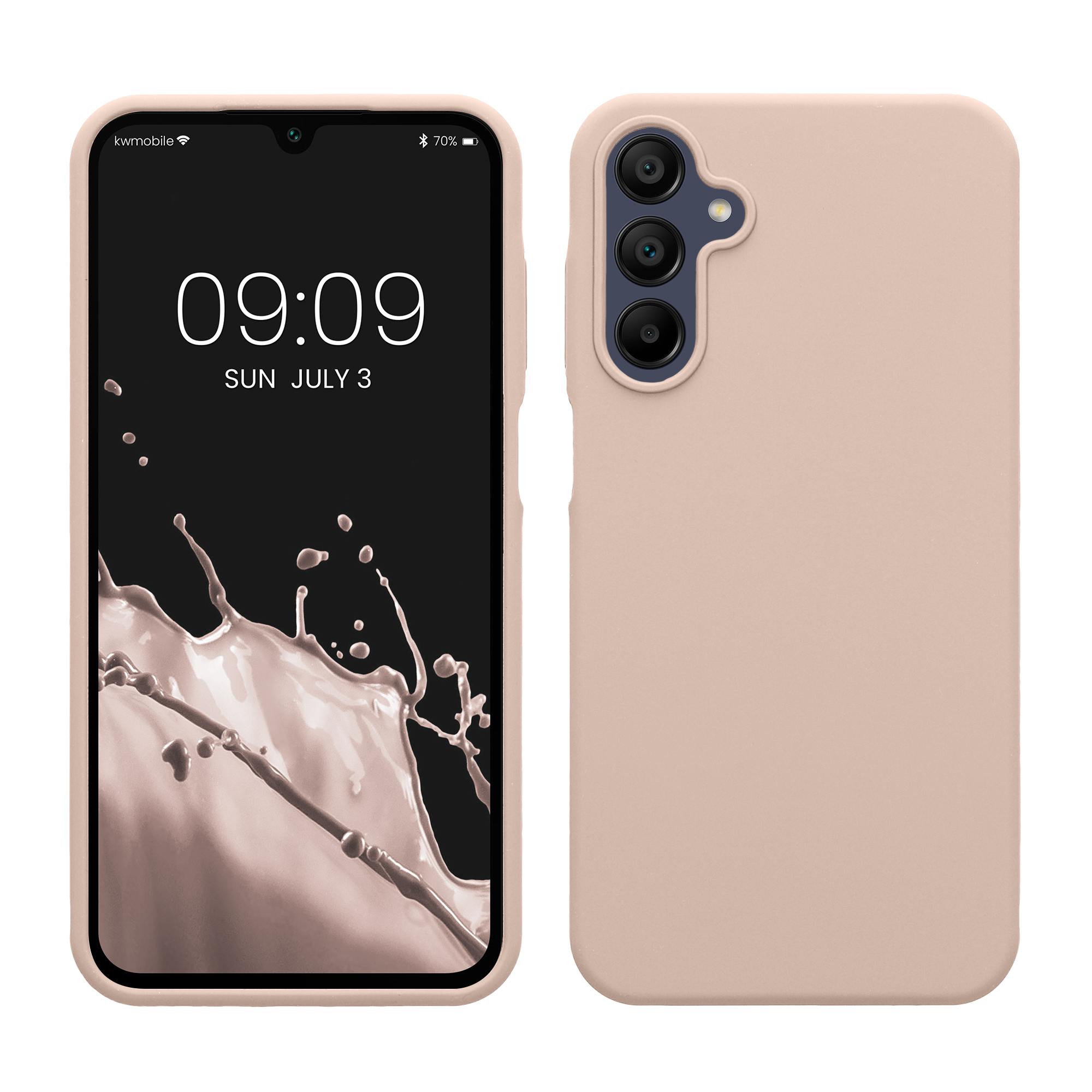 Pouzdro pro Samsung Galaxy A15 5G kwmobile silikonové - kokosová