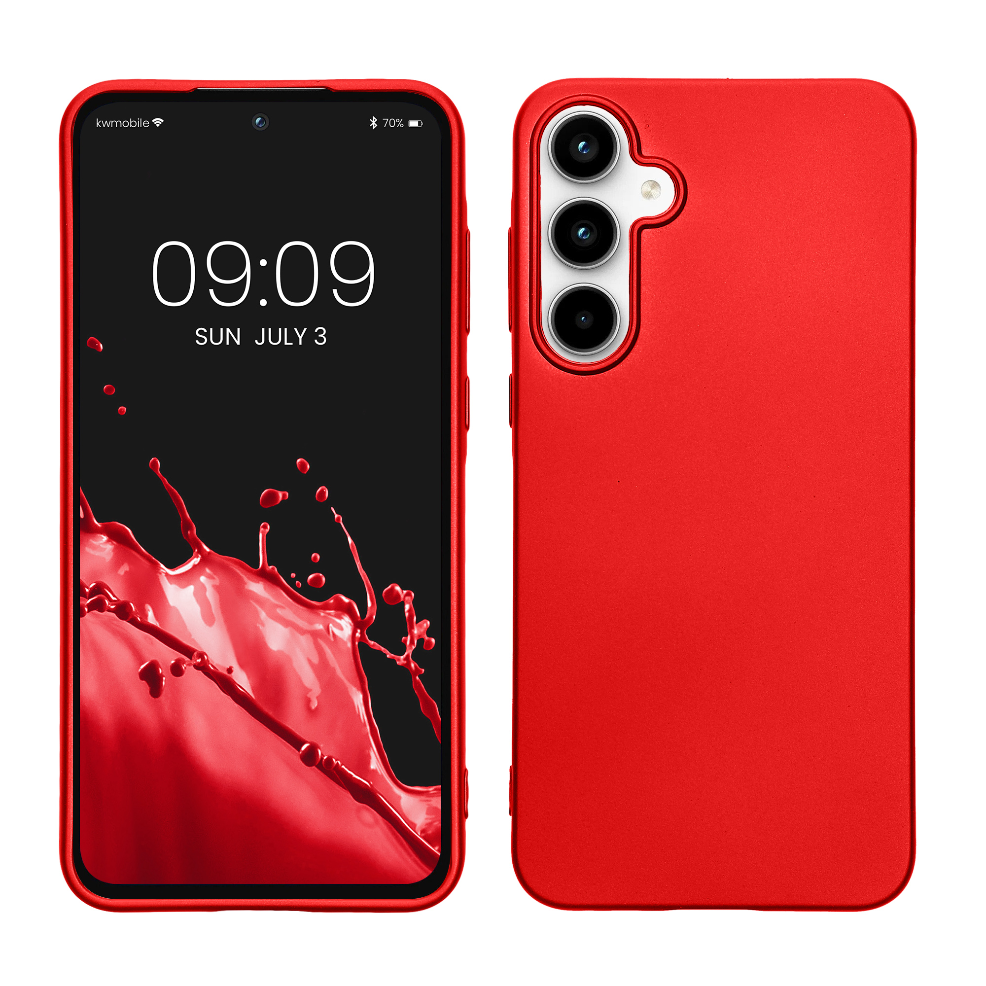 Kryt na mobil Samsung Galaxy A55 5G kwmobile TPU metalický Metalická tmavě červená