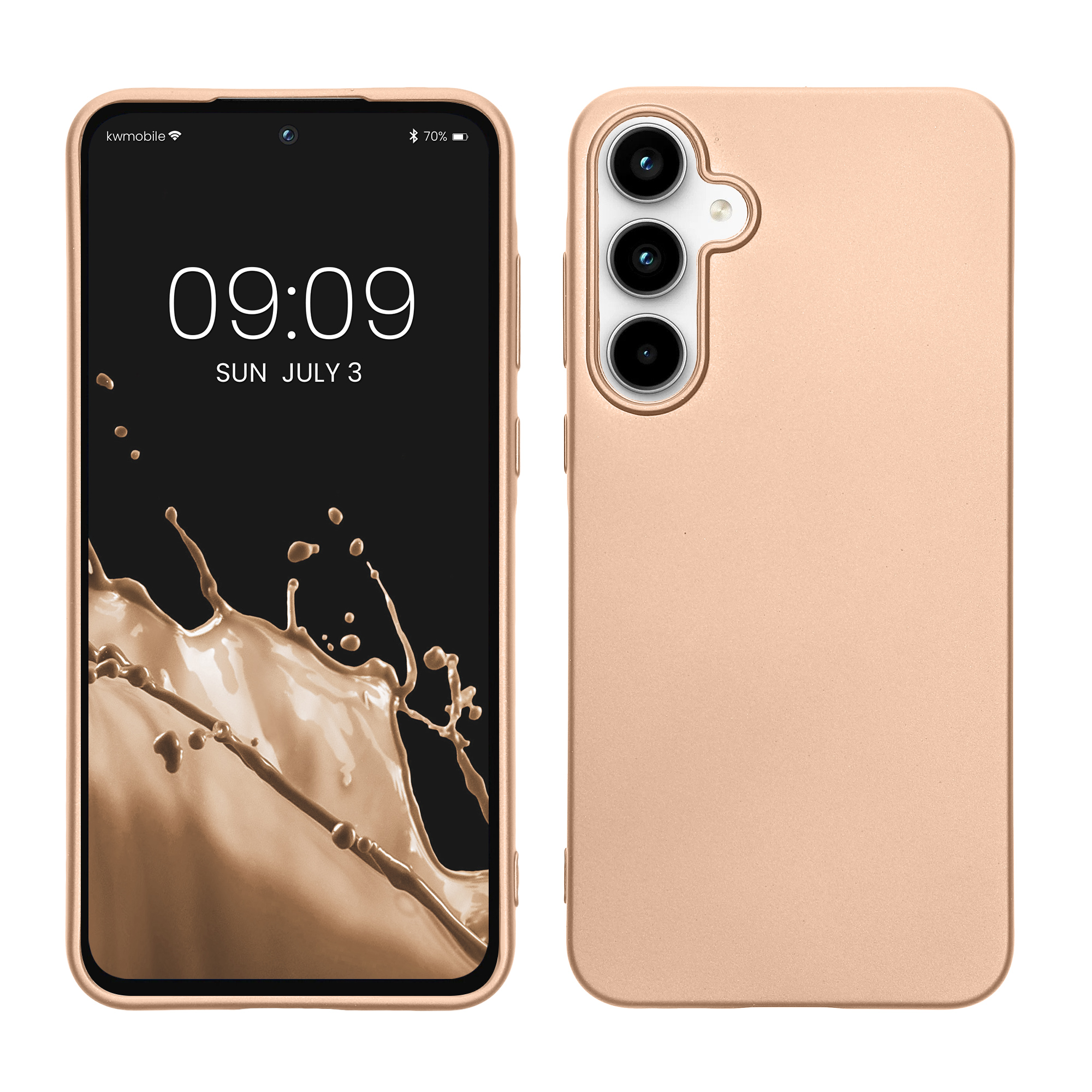 Pouzdro pro Samsung Galaxy A55 5G kwmobile tenké metalické silikonové - metalický zlatá