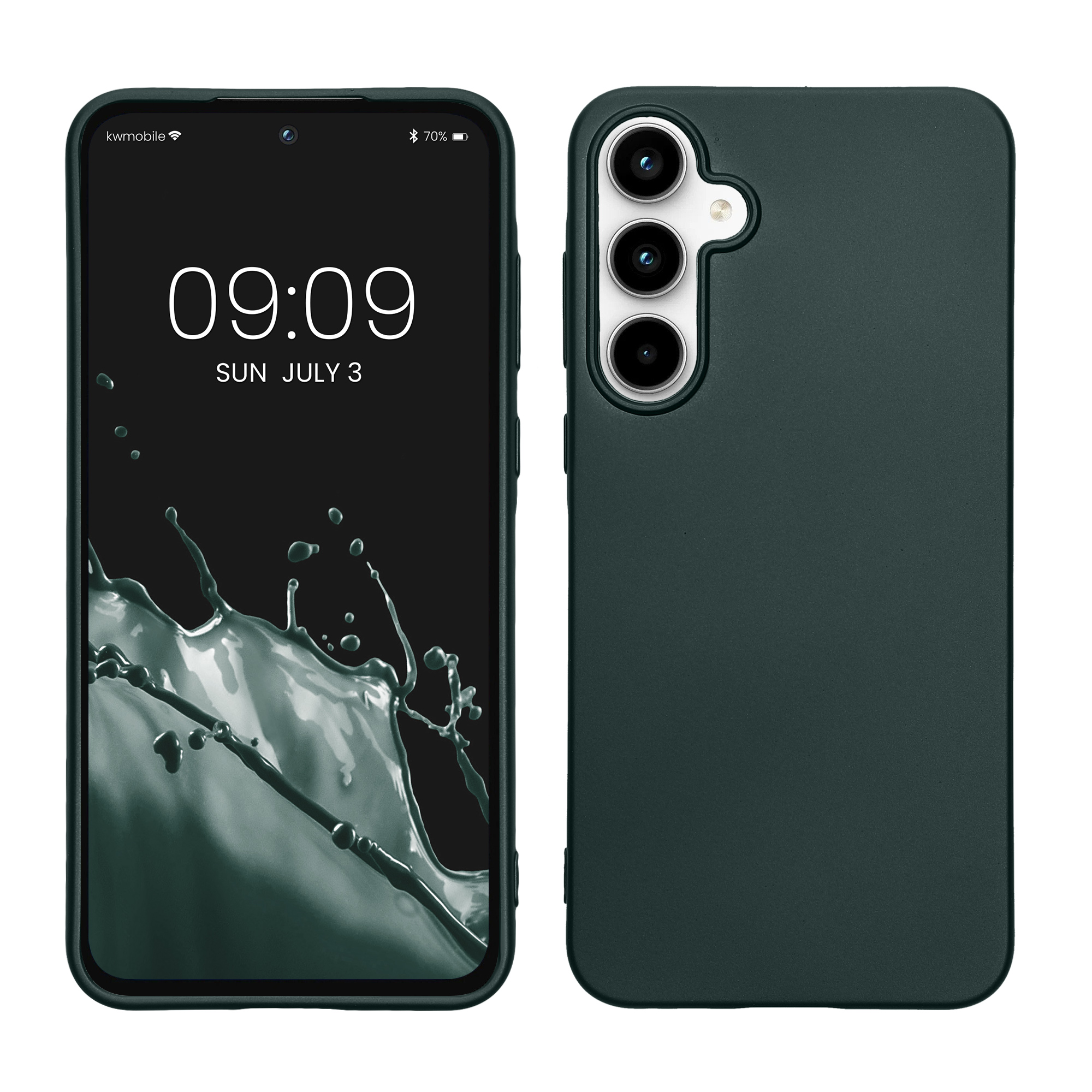 Pouzdro pro Samsung Galaxy A55 5G kwmobile tenké metalické silikonové - metalická petrolejová