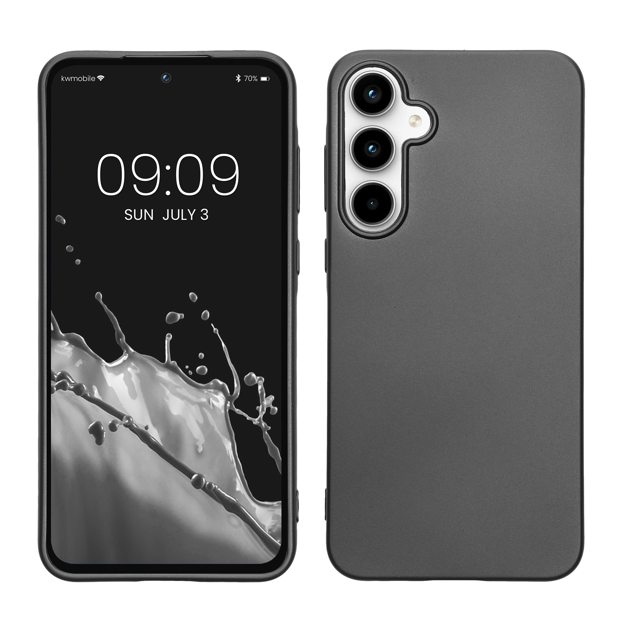 Kryt na mobil Samsung Galaxy A55 5G kwmobile TPU metalický Metalická šedá
