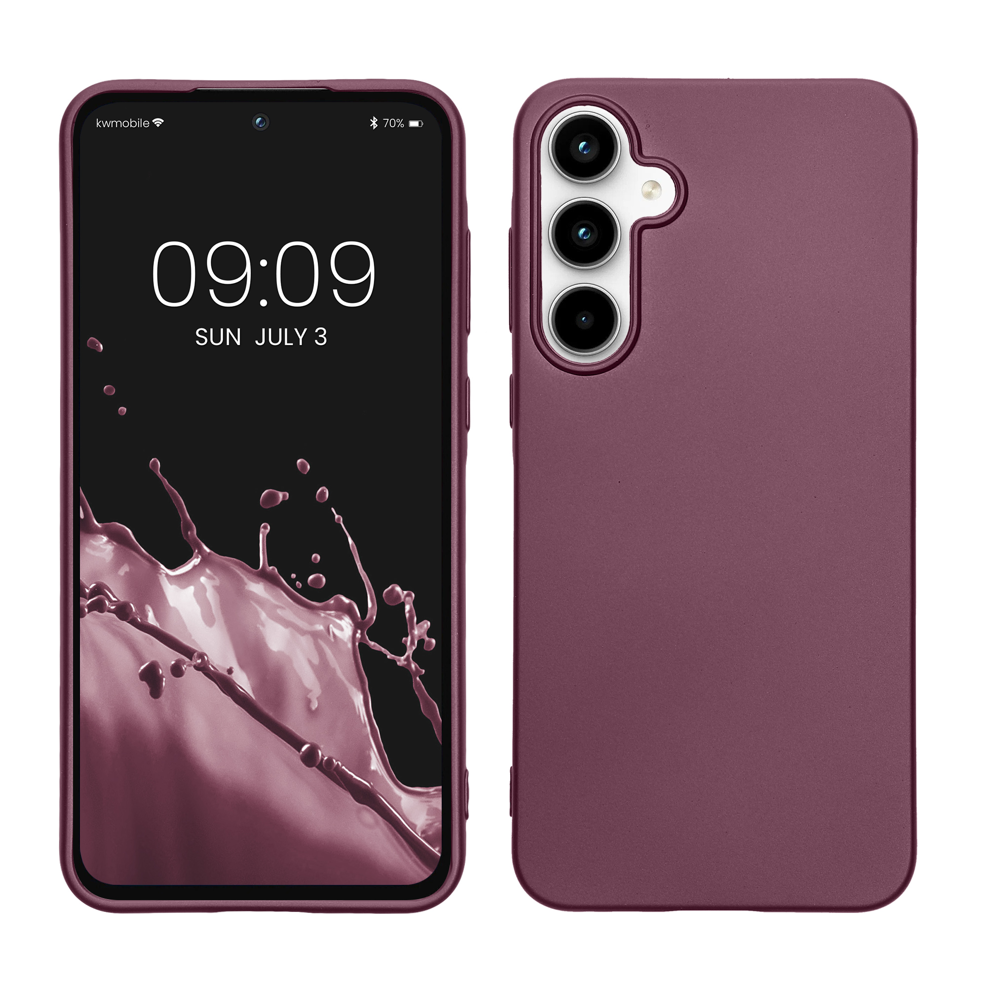 Kryt na mobil Samsung Galaxy A55 5G kwmobile TPU metalický Metalická levandulová