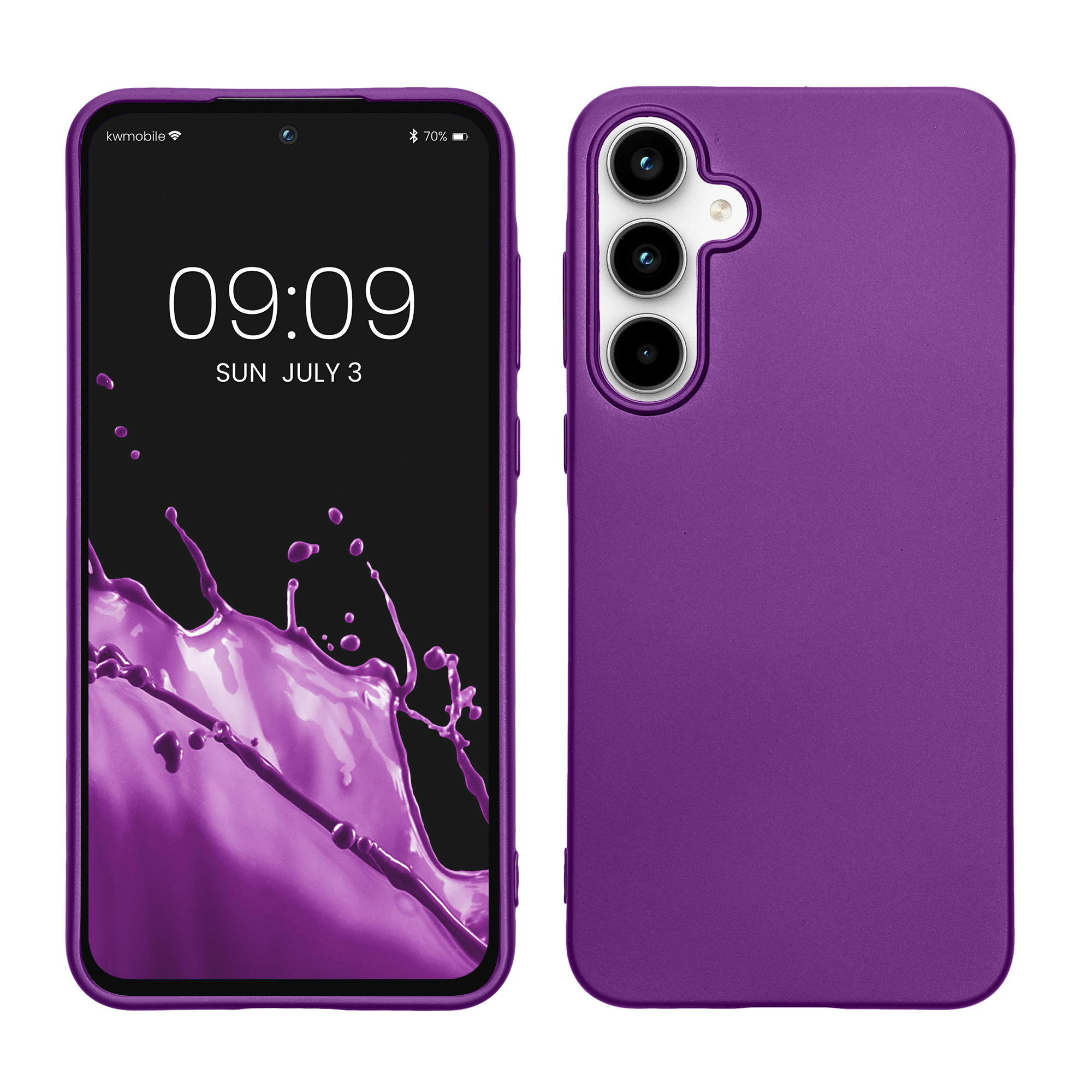 Kryt na mobil Samsung Galaxy A55 5G kwmobile TPU metalický Metalická fialová