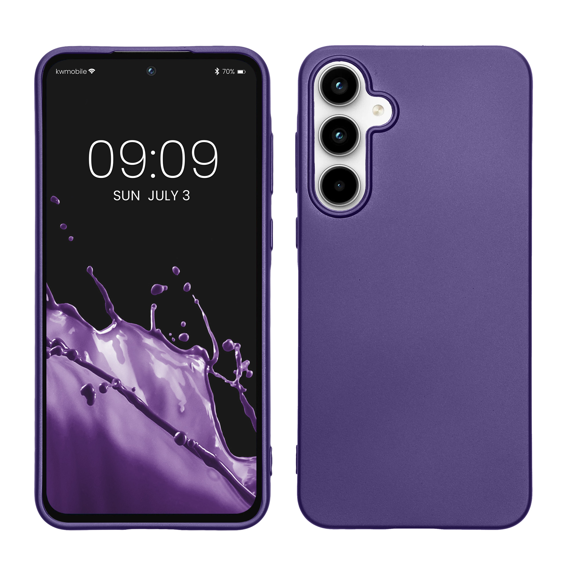 Kryt na mobil Samsung Galaxy A55 5G kwmobile TPU metalický Metalická modrá fialová
