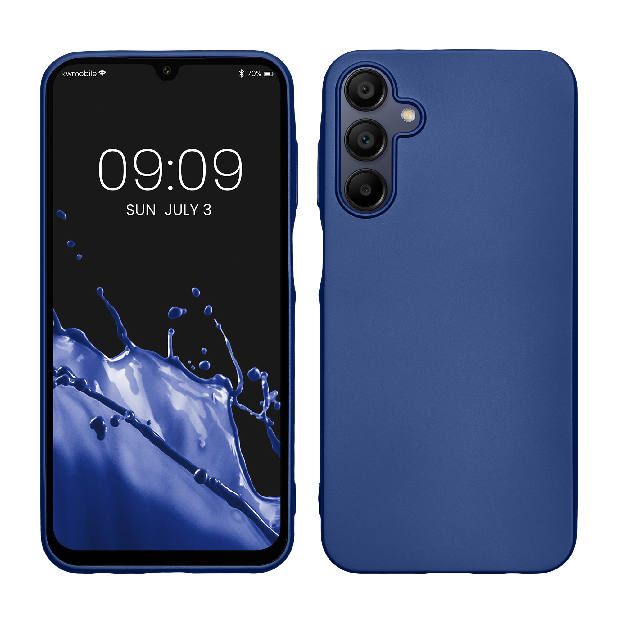 Kryt na mobil Samsung Galaxy A15 5G kwmobile TPU metalický Metalická modrá