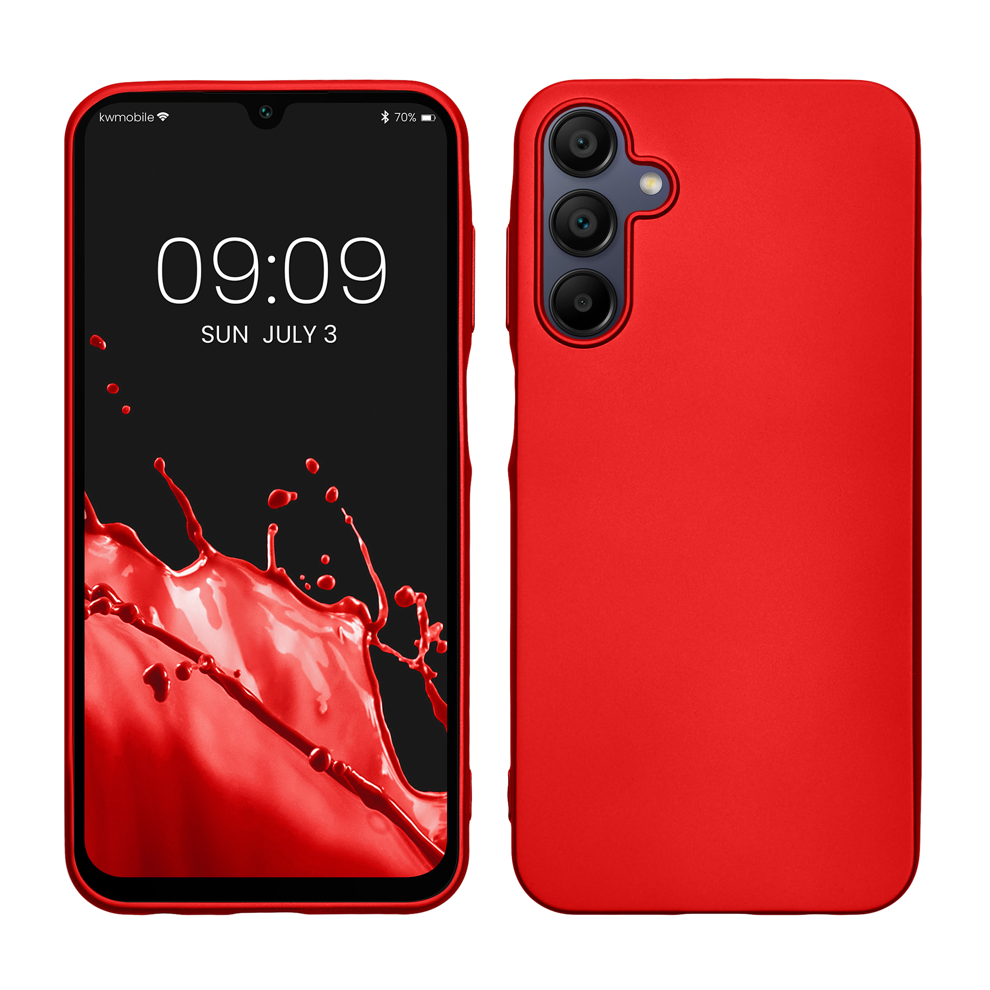 Kryt na mobil Samsung Galaxy A15 5G kwmobile TPU metalický Metalická tmavě červená