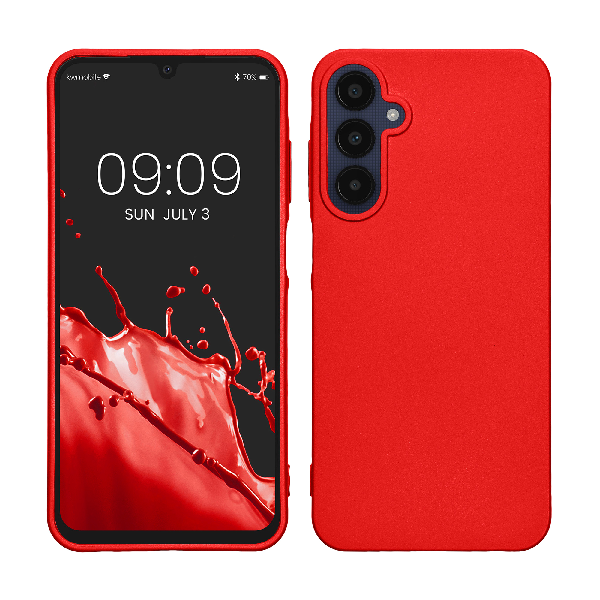 Kryt na mobil Samsung Galaxy A25 kwmobile TPU metalický Metalická tmavě červená
