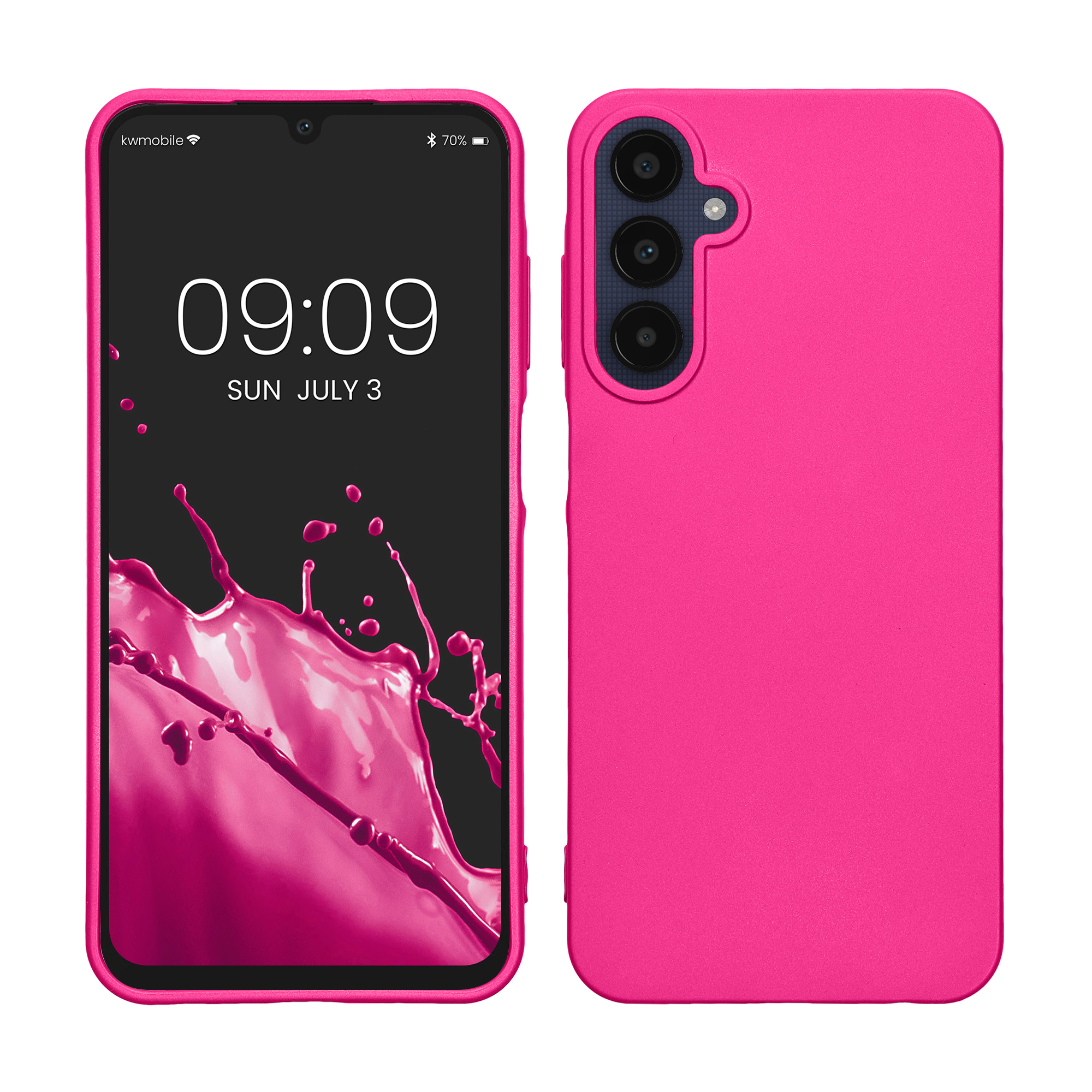 Pouzdro pro Samsung Galaxy A25 kwmobile tenké metalické silikonové - metalická růžová
