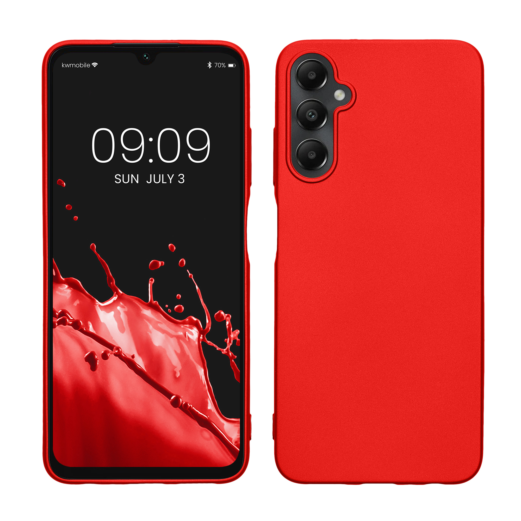 Kryt na mobil Samsung Galaxy A05s kwmobile metalicky tmavě červený