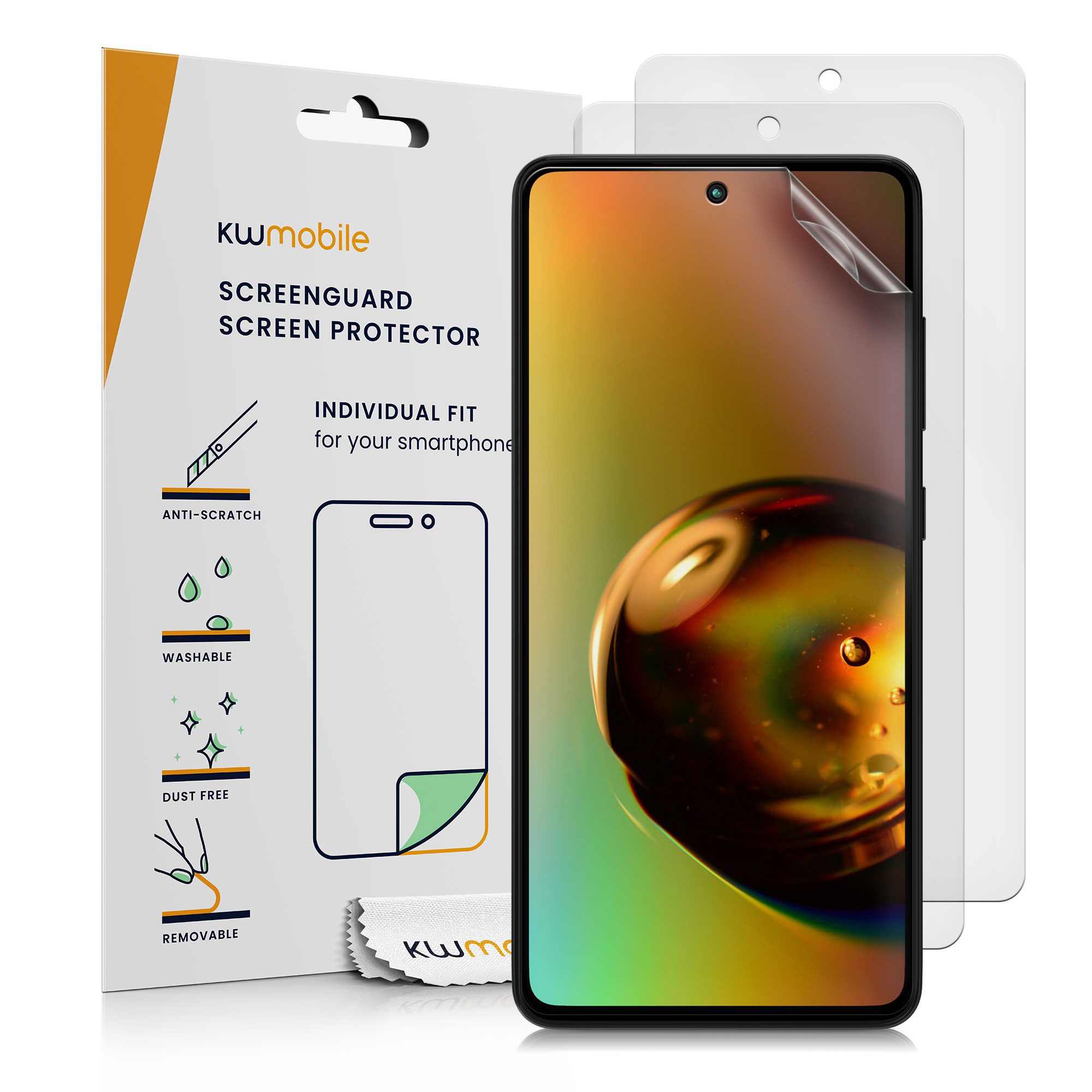 Matná ochranná fólie Samsung Galaxy A52 / A52 5G / A52s 5G kwmobile 3 ks anti-fingerprint matná