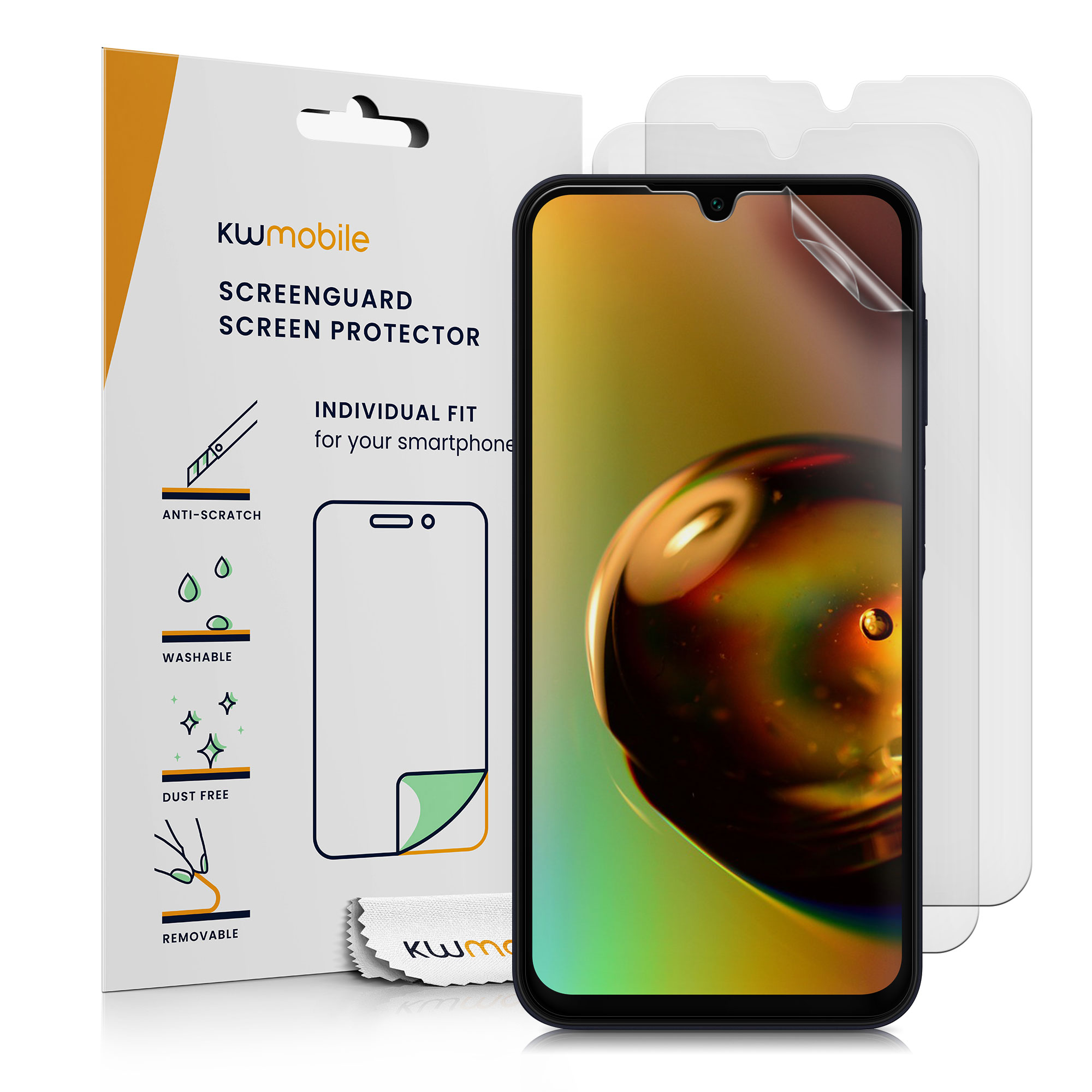 Matná ochranná fólie Samsung Galaxy A15 5G kwmobile 3 ks anti-fingerprint matná