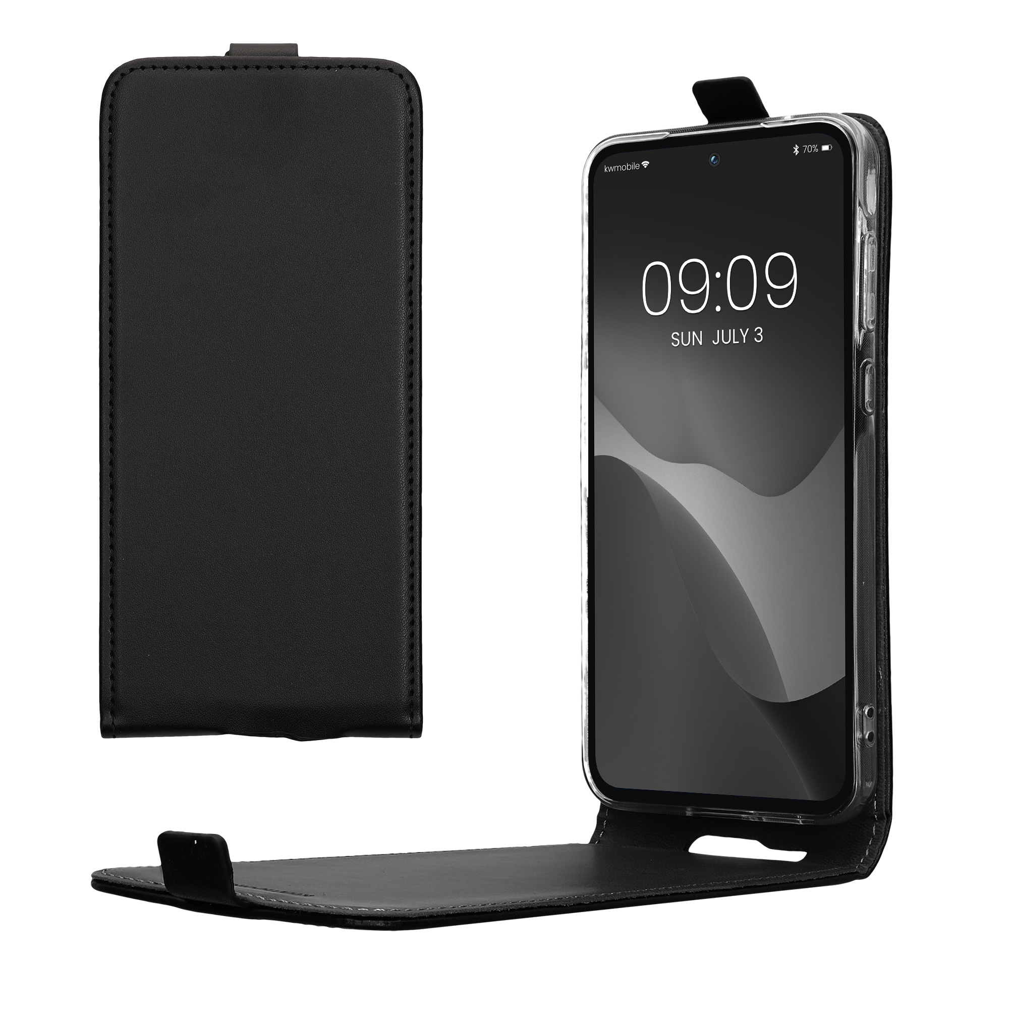 Flip pouzdro Samsung Galaxy A55 5G kwmobile PU kůže vertikální s magnetem Černá