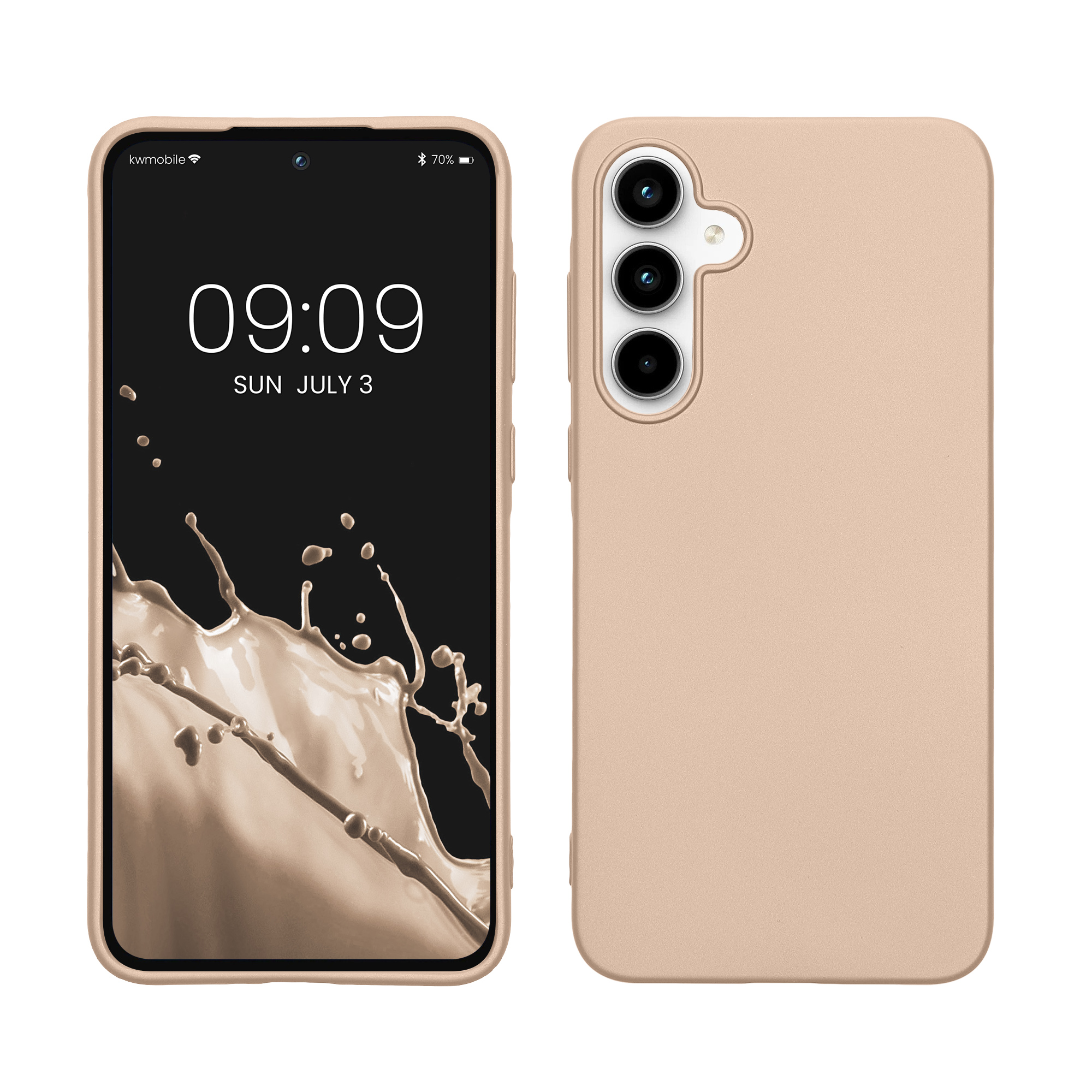 Pouzdro pro Samsung Galaxy A35 kwmobile tenké metalické silikonové - metalický zlatá
