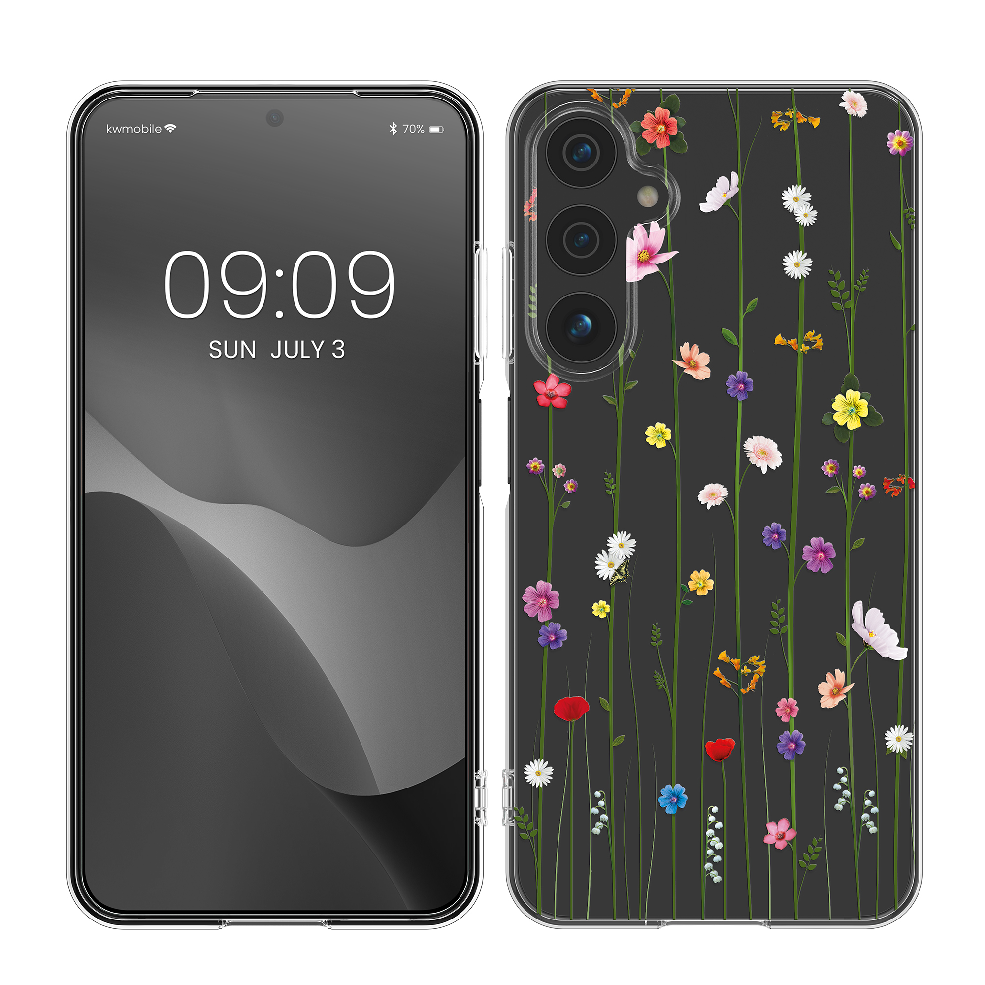 Kryt na mobil Samsung Galaxy A15 5G kwmobile motiv Wildflower Vines Vícebarevná / transparentní