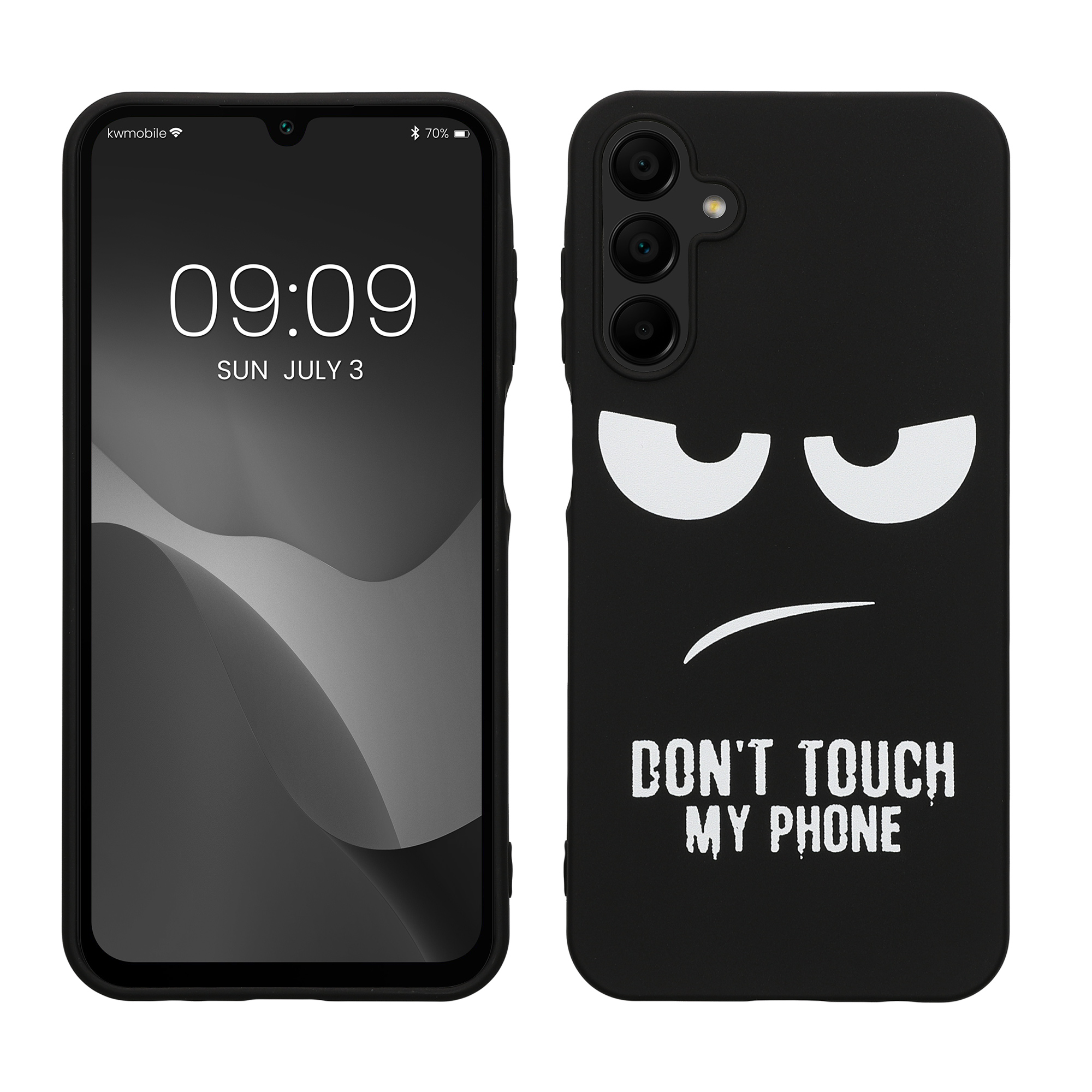 Kryt na mobil Samsung Galaxy A15 5G kwmobile motiv Don't Touch My Phone White / Black