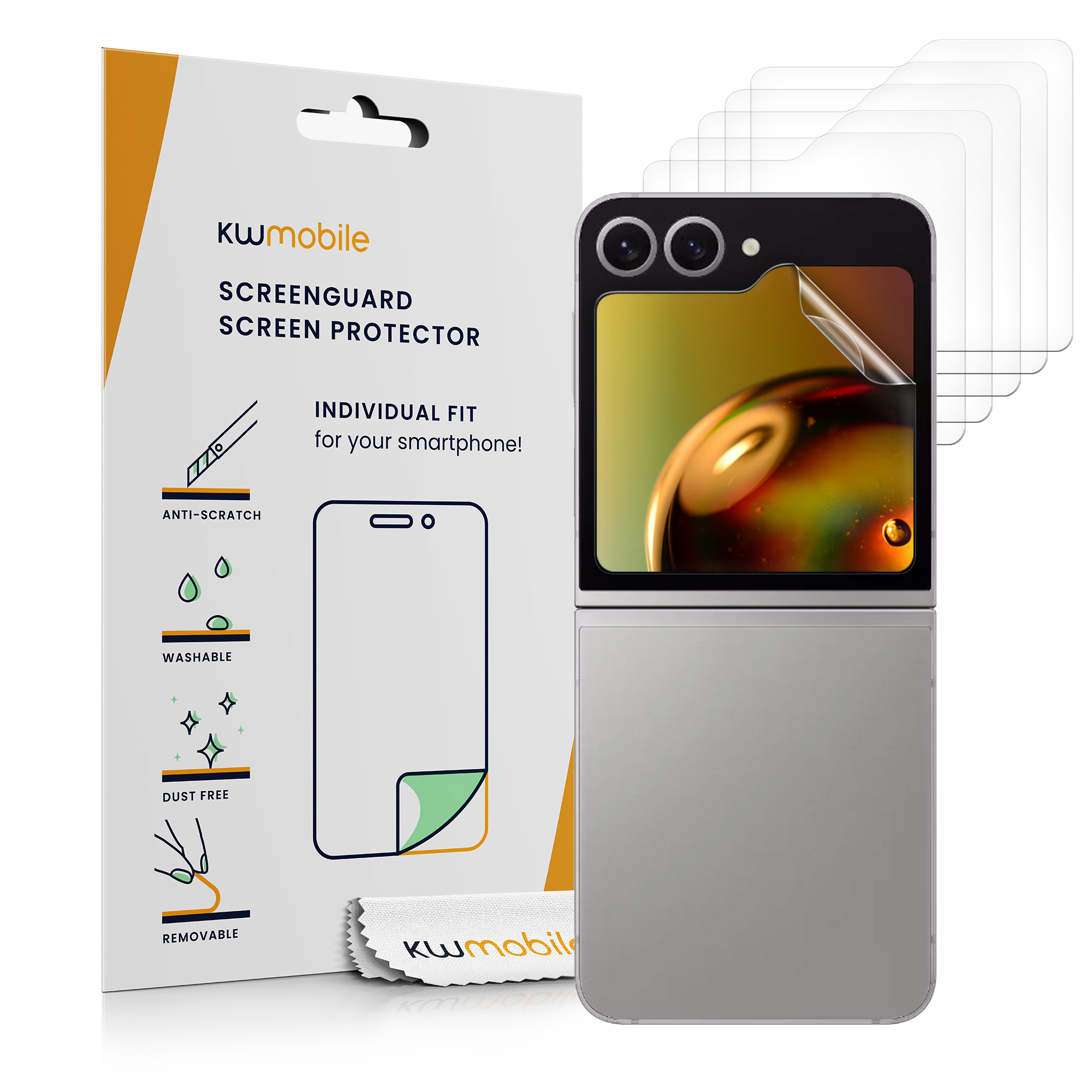 6x Ochranná fólie na mobil kwmobile pro Samsung Galaxy Z Flip6 - čirá