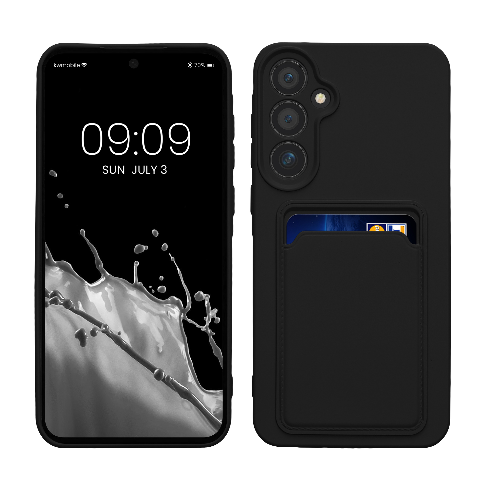 Kryt na mobil Samsung Galaxy A55 5G kwmobile TPU s přihrádkou na kartu Černá