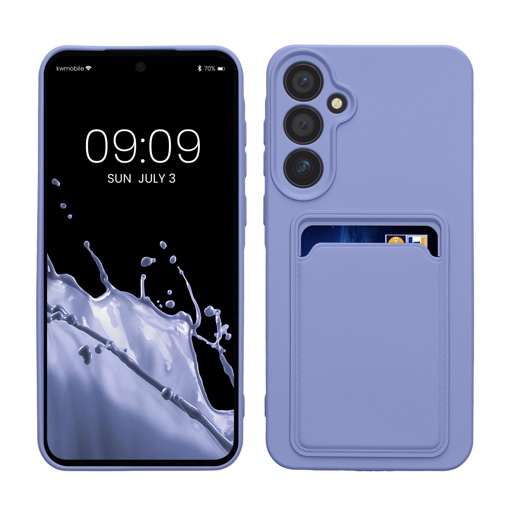 Kryt na mobil Samsung Galaxy A55 5G kwmobile TPU s přihrádkou na kartu Levandulová