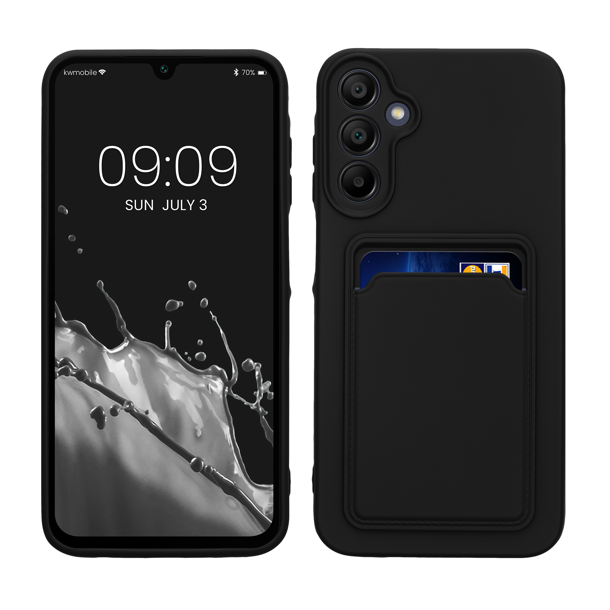 Kryt na mobil Samsung Galaxy A15 5G kwmobile TPU s přihrádkou na kartu Černá