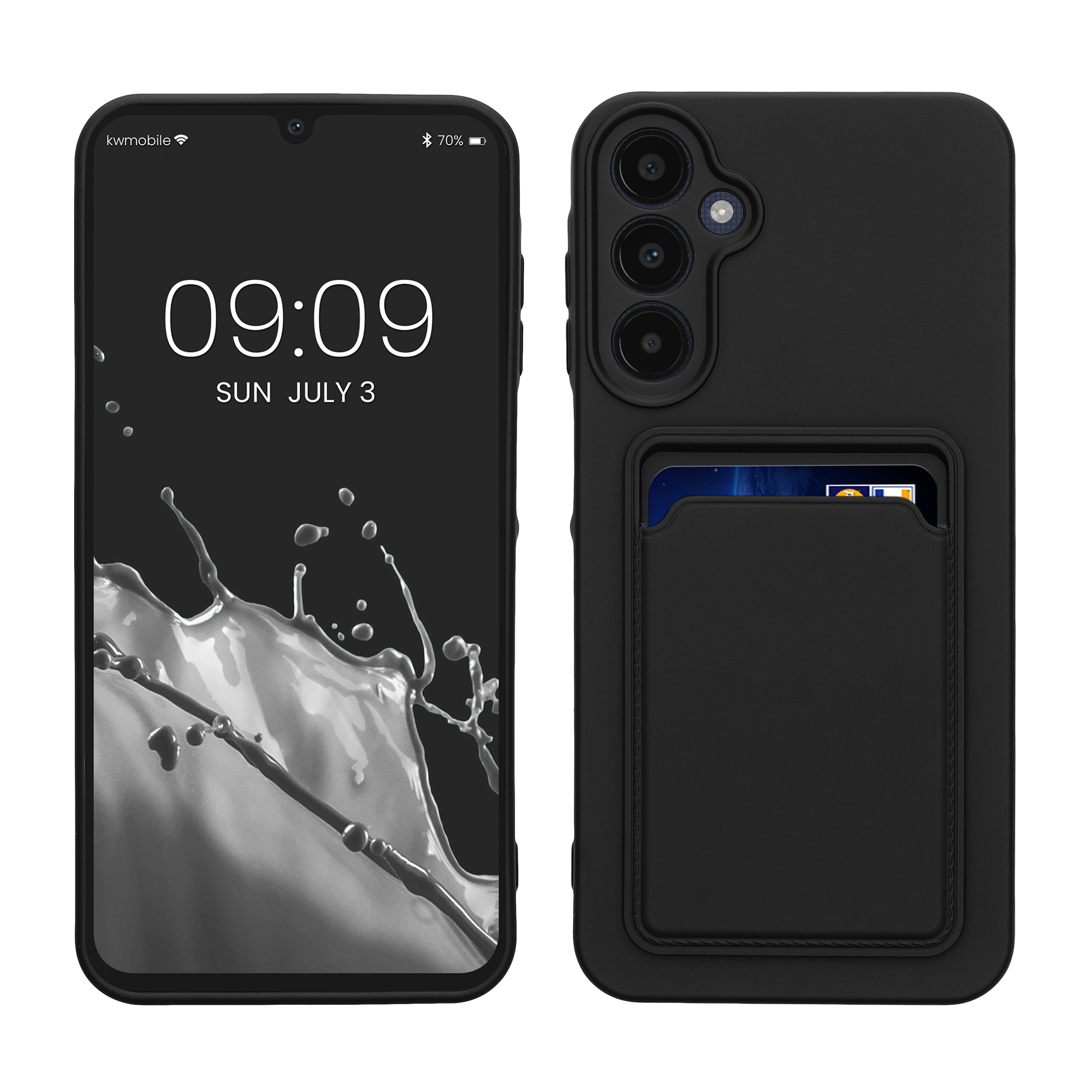 Kryt na mobil Samsung Galaxy A25 kwmobile TPU s přihrádkou na kartu Černá