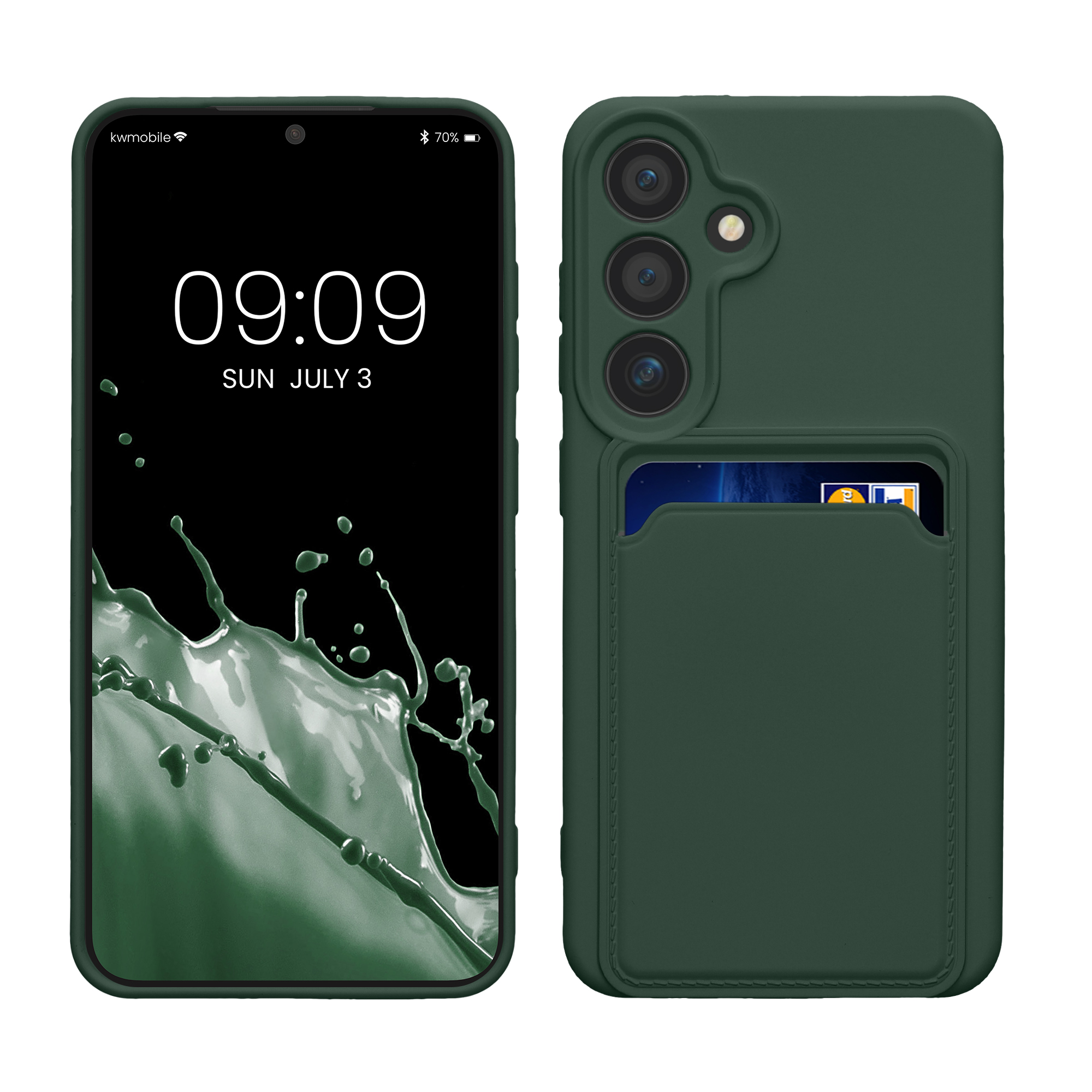 Kryt na mobil Galaxy S24 kwmobile s kartou tmavě zelená