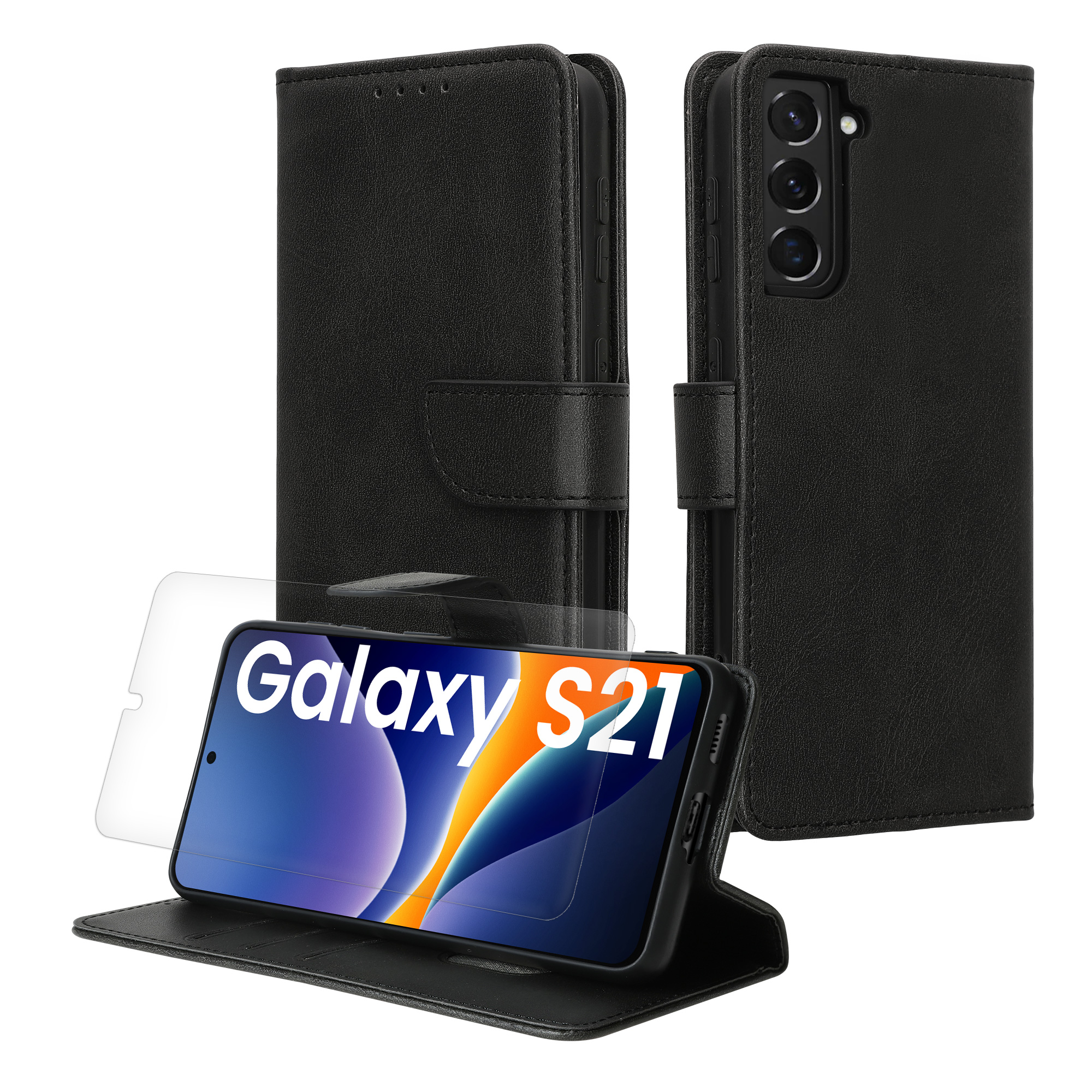 Flip pouzdro na mobil Galaxy S21 kwmobile černé